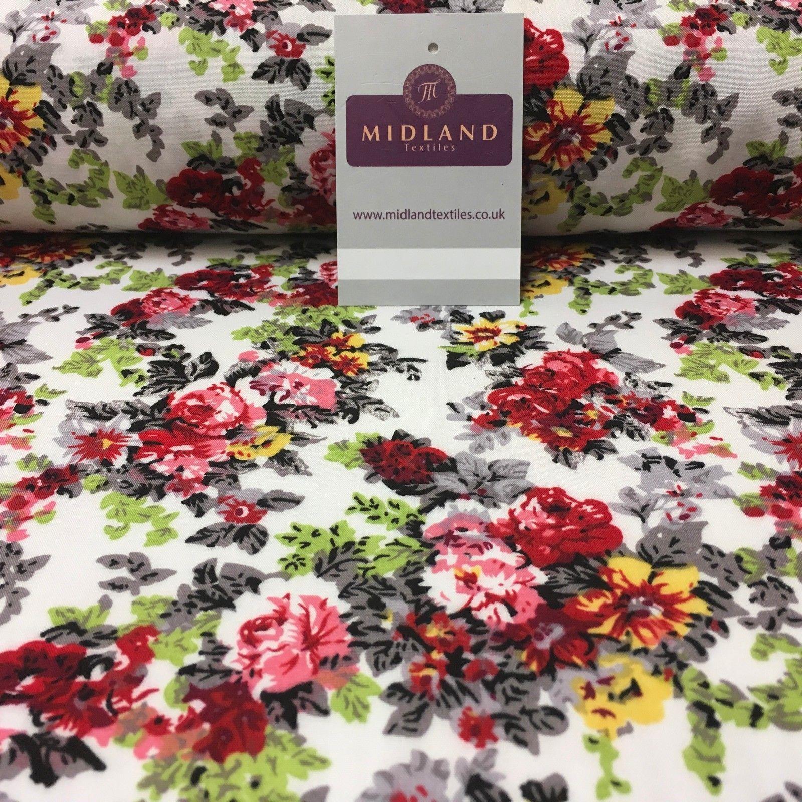 Small Floral Vintage Printed Viscose Dress Fabric 58' Wide MA1013 Mtex