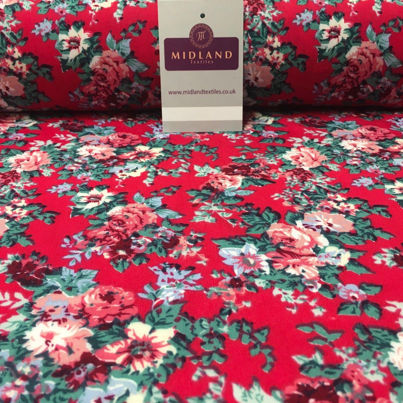 Small Floral Vintage Printed Viscose Dress Fabric 58' Wide MA1013 Mtex