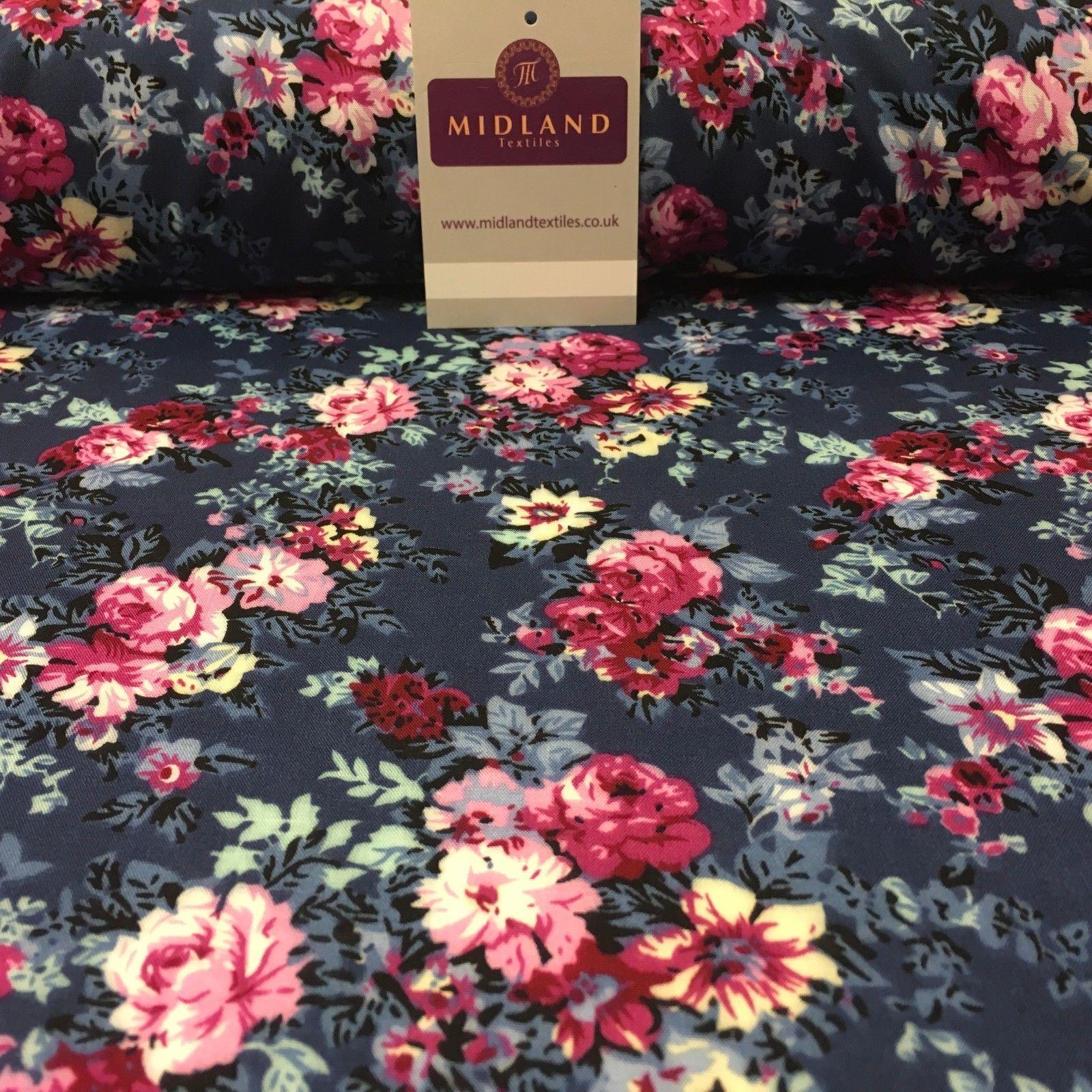 Small Floral Vintage Printed Viscose Dress Fabric 58' Wide MA1013 Mtex