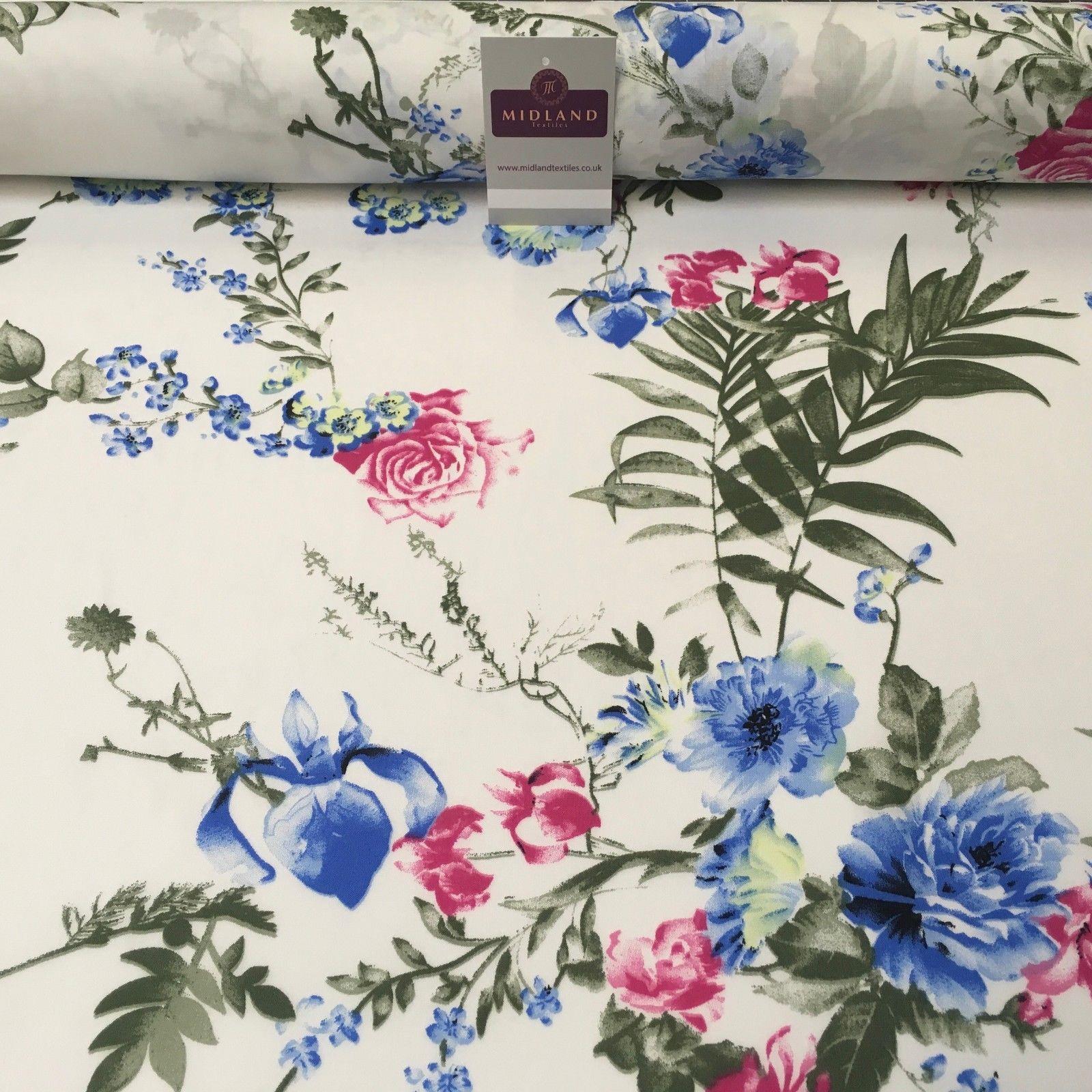 Large Floral Vintage Printed Viscose Dress Fabric 58' Wide MA1011 Mtex