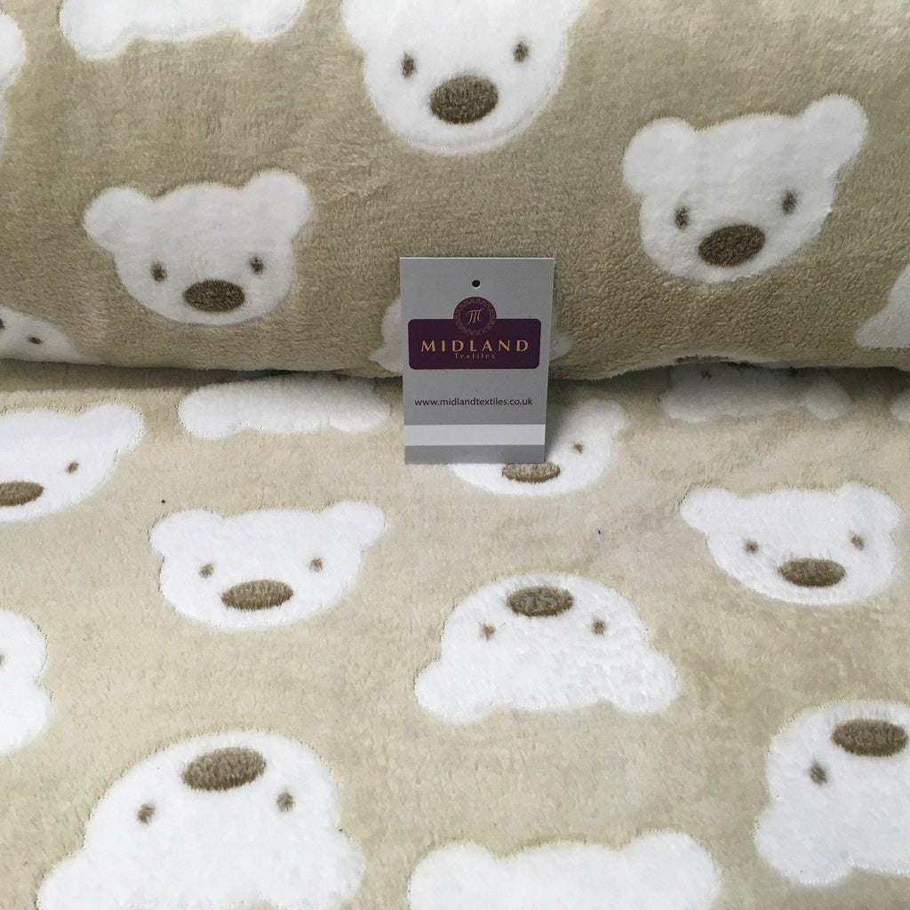 Teddy bears Soft Cuddle Fleece fabric ideal for blankets, throws 60