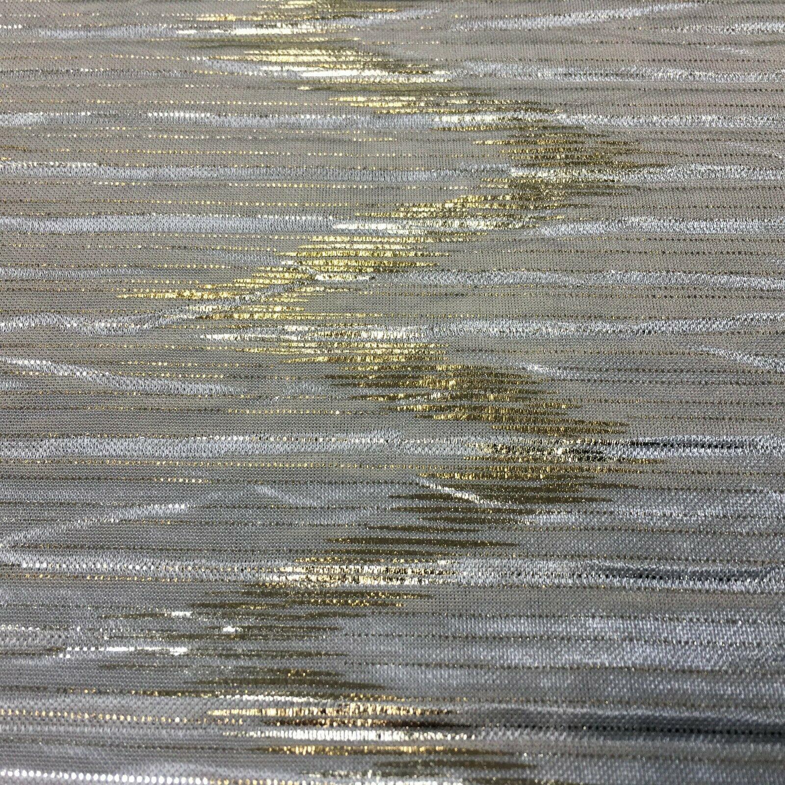 Pleated Crinkle Chevron metallic foil Zigzag Jersey Dance Fabric MH1066 Mtex