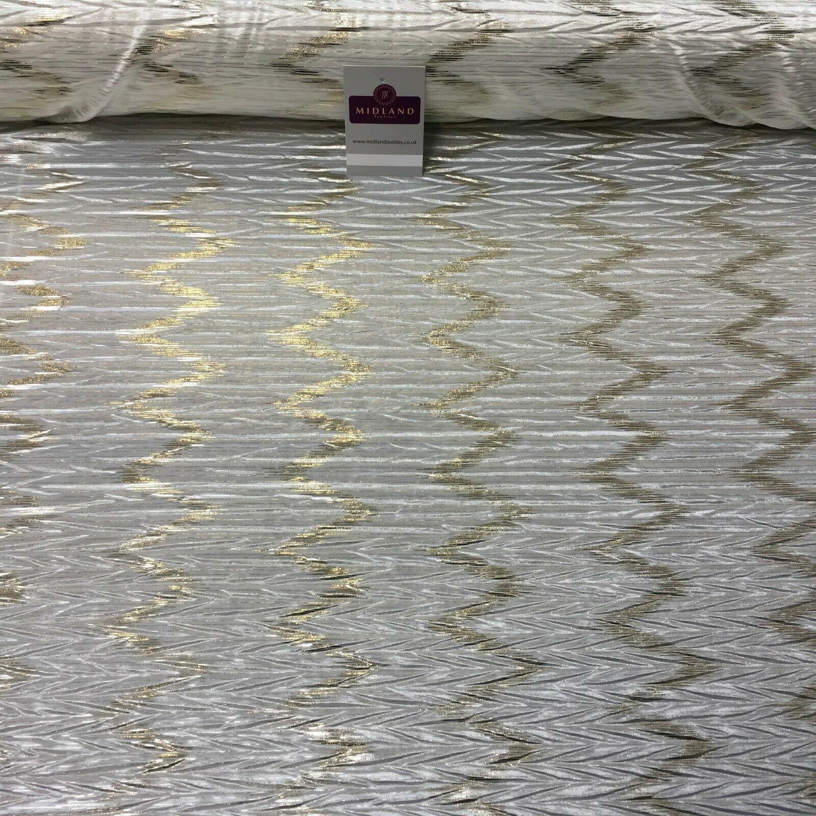 Pleated Crinkle Chevron metallic foil Zigzag Jersey Dance Fabric MH1066 Mtex