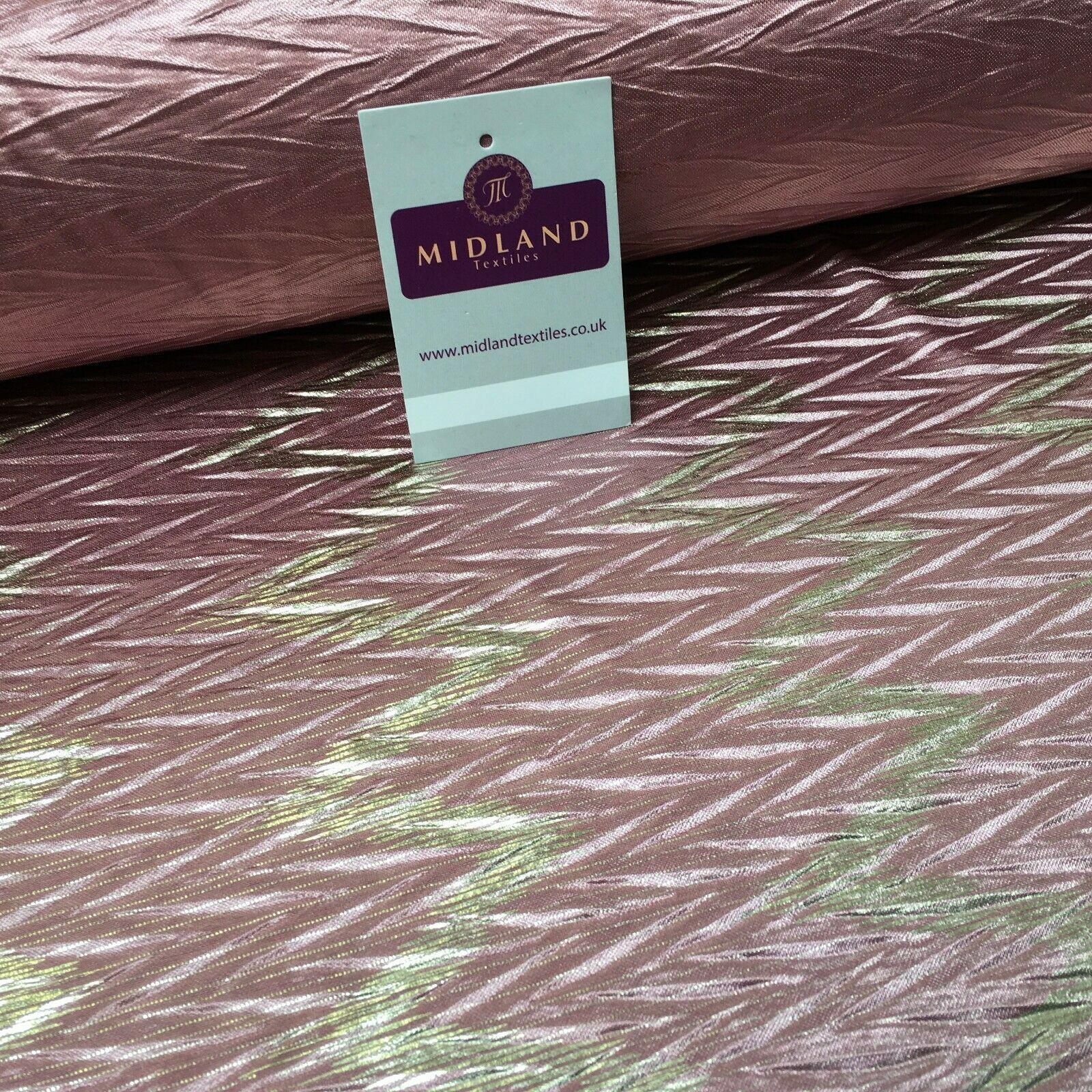 Pleated Crinkle Chevron metallic foil Zigzag Jersey Dance Fabric MH1066 Mtex