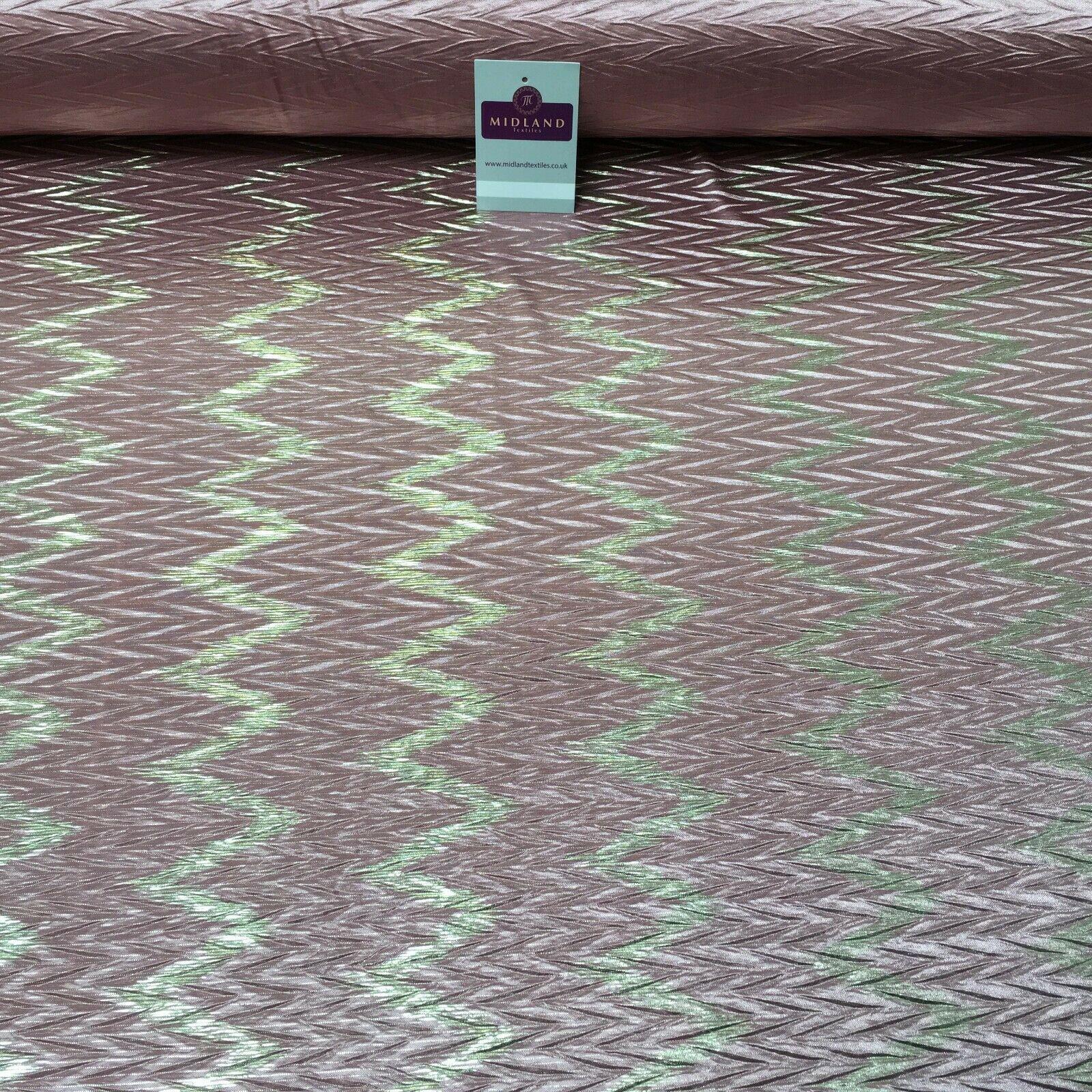 Pleated Crinkle Chevron metallic foil Zigzag Jersey Dance Fabric MH1066 Mtex