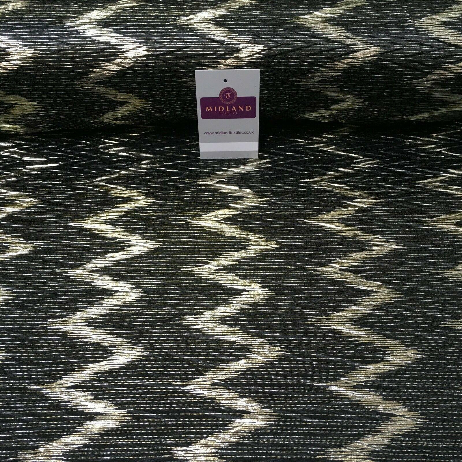 Pleated Crinkle Chevron metallic foil Zigzag Jersey Dance Fabric MH1066 Mtex