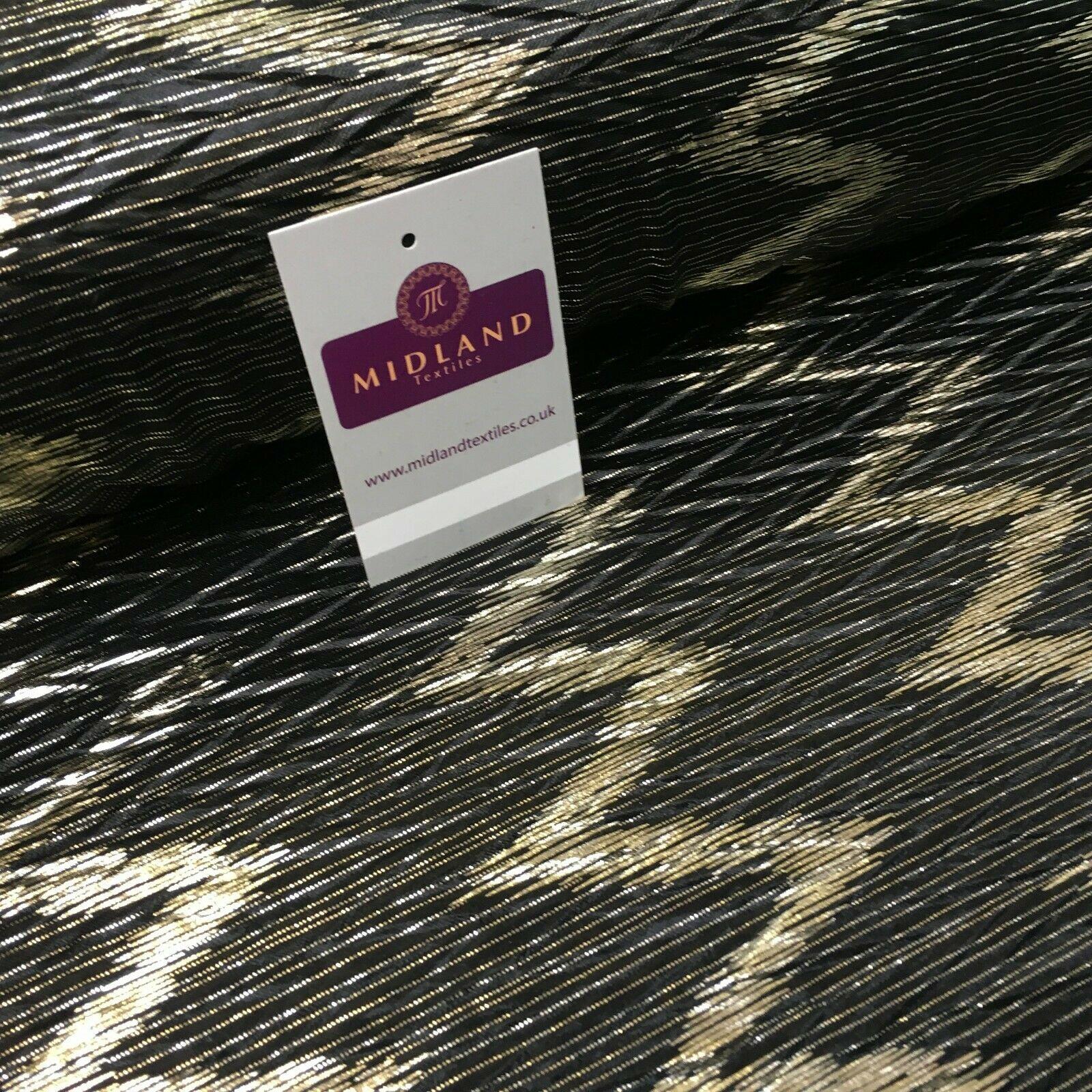Pleated Crinkle Chevron metallic foil Zigzag Jersey Dance Fabric MH1066 Mtex