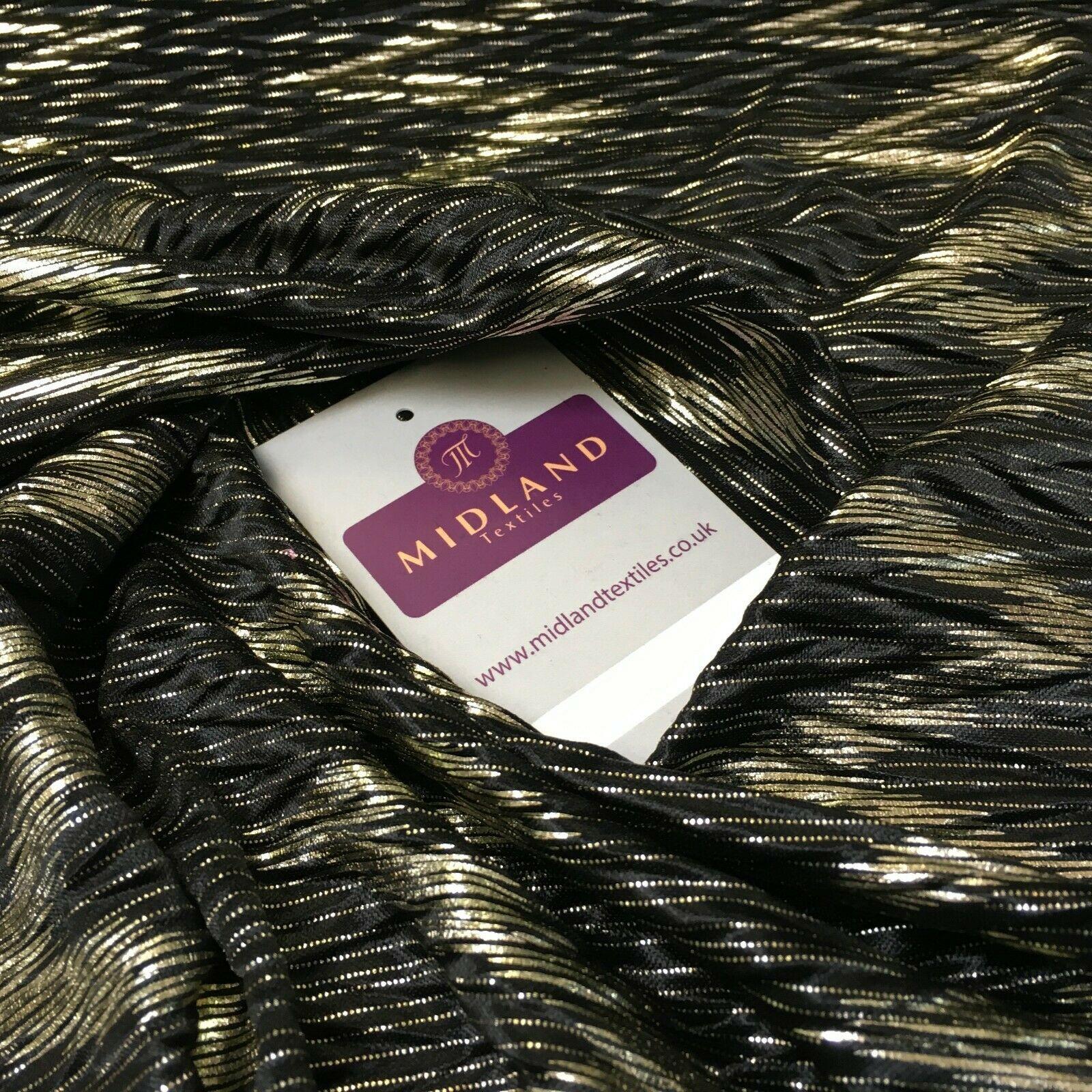 Pleated Crinkle Chevron metallic foil Zigzag Jersey Dance Fabric MH1066 Mtex