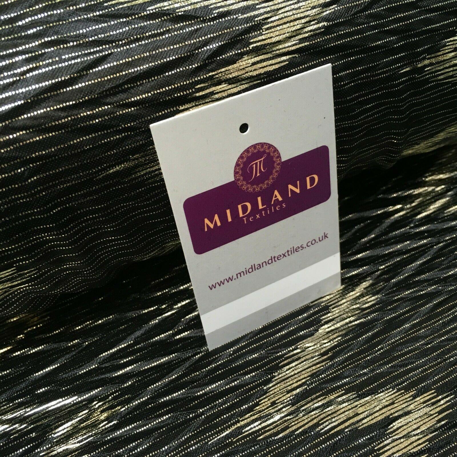 Pleated Crinkle Chevron metallic foil Zigzag Jersey Dance Fabric MH1066 Mtex