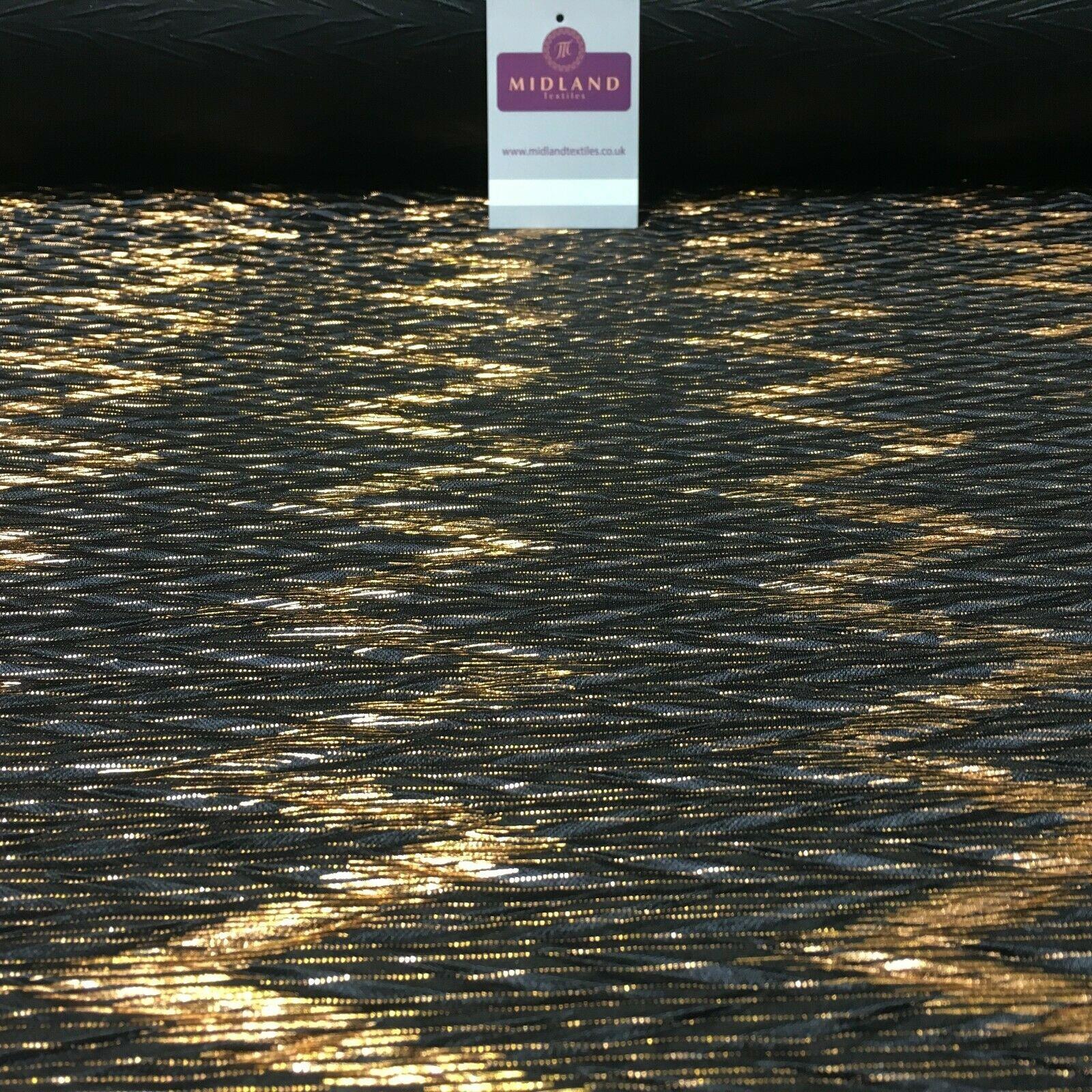 Pleated Crinkle Chevron metallic foil Zigzag Jersey Dance Fabric MH1066 Mtex