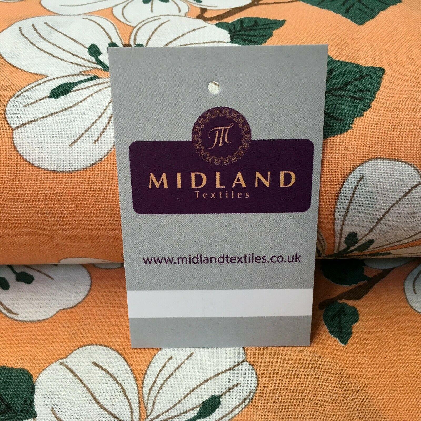 Peach Floral Printed Cotton Linen Dress Fabric 150cm Wide MK1086-3