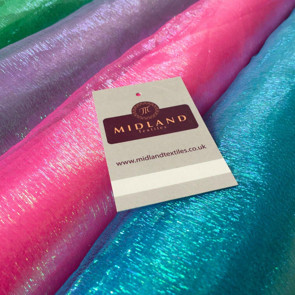 Pearlized Iridescent Crinkle Sheer Organza Fabric 130cm Wide MK1082 Mtex