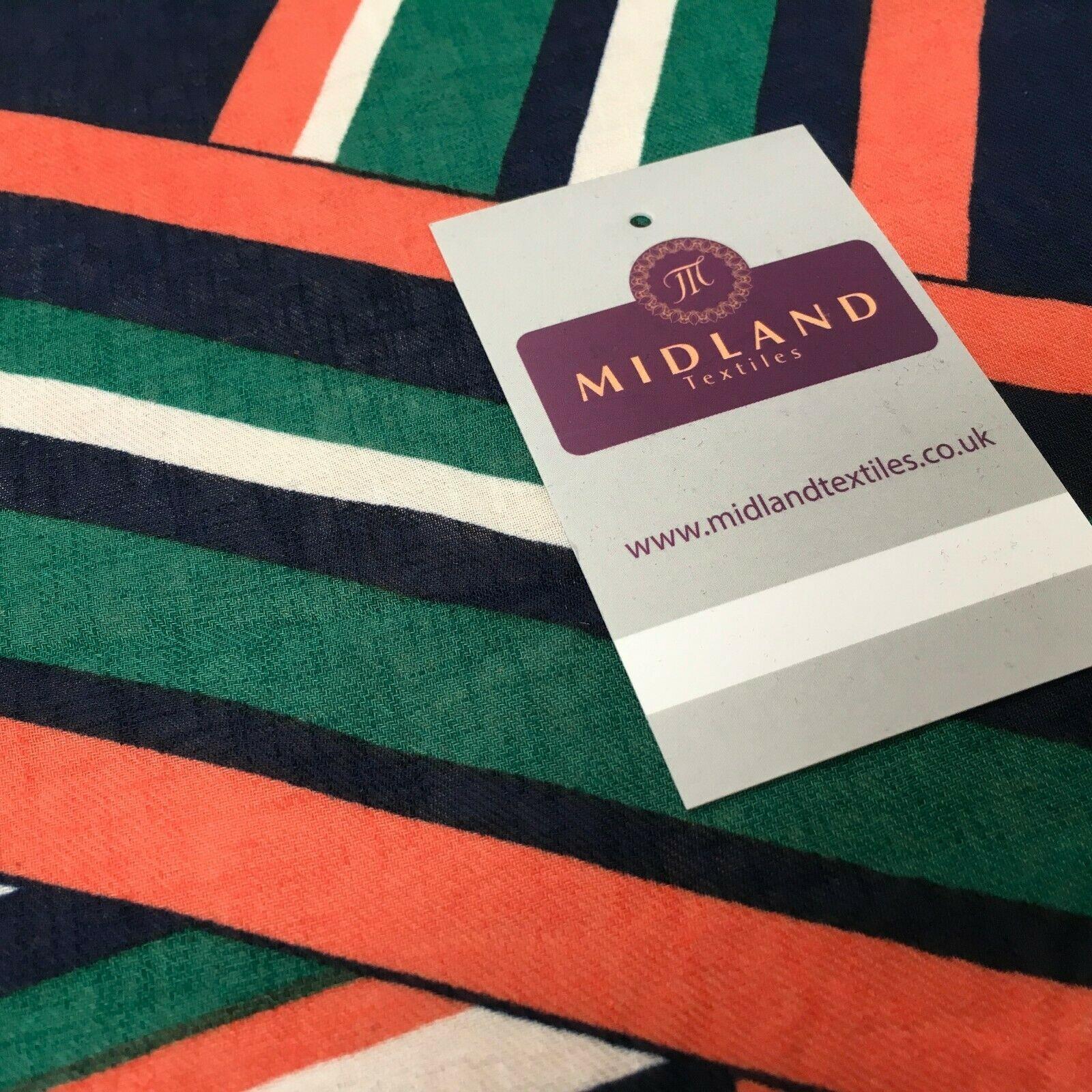 Navy and green Georgette crepe Linen effect dress Fabric 150cm wide MK1095-2