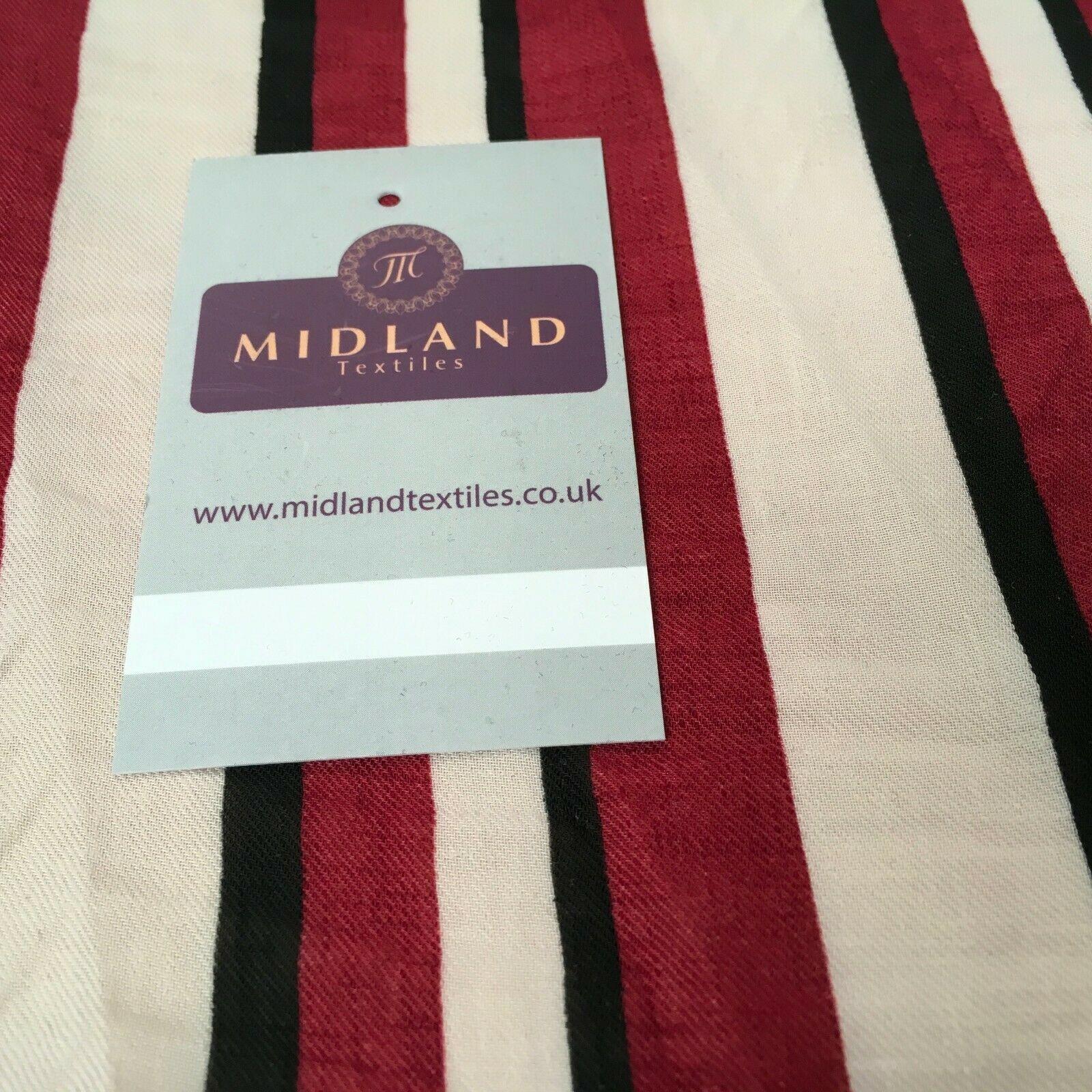 Maroon & Cream Georgette crepe Linen effect dress Fabric 150cm wide MK1095-14