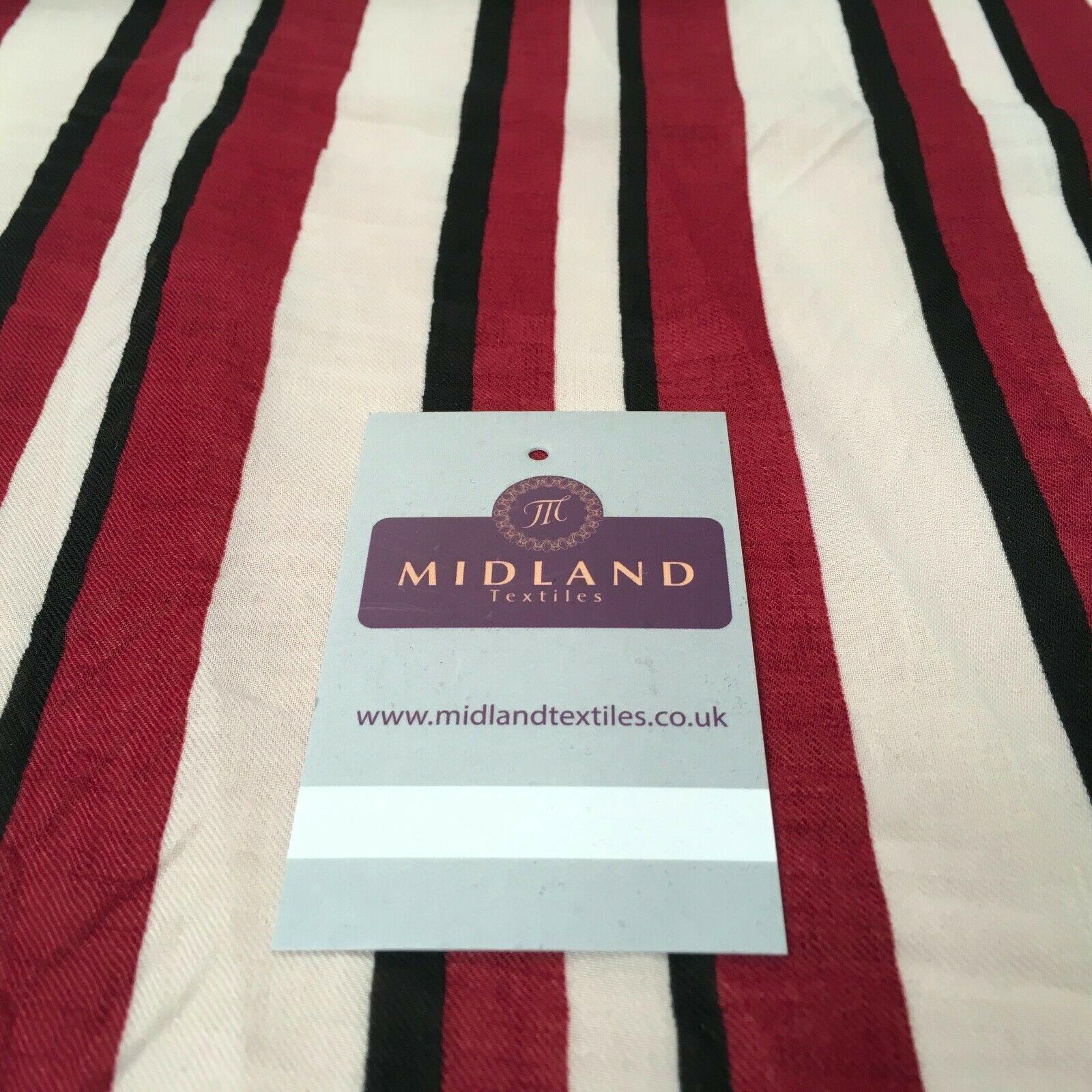 Maroon & Cream Georgette crepe Linen effect dress Fabric 150cm wide MK1095-14