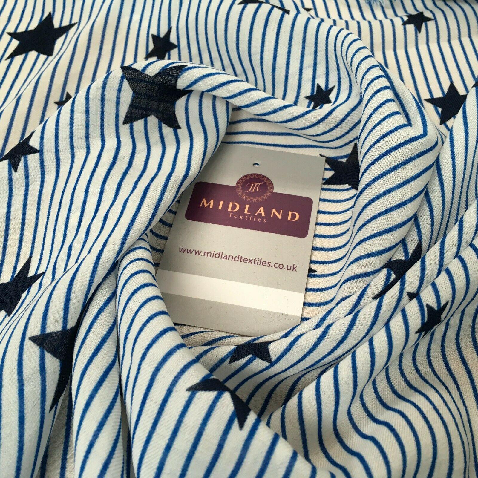 Navy Blue & white Georgette crepe Linen effect dress Fabric 150cm wide MK1095-20