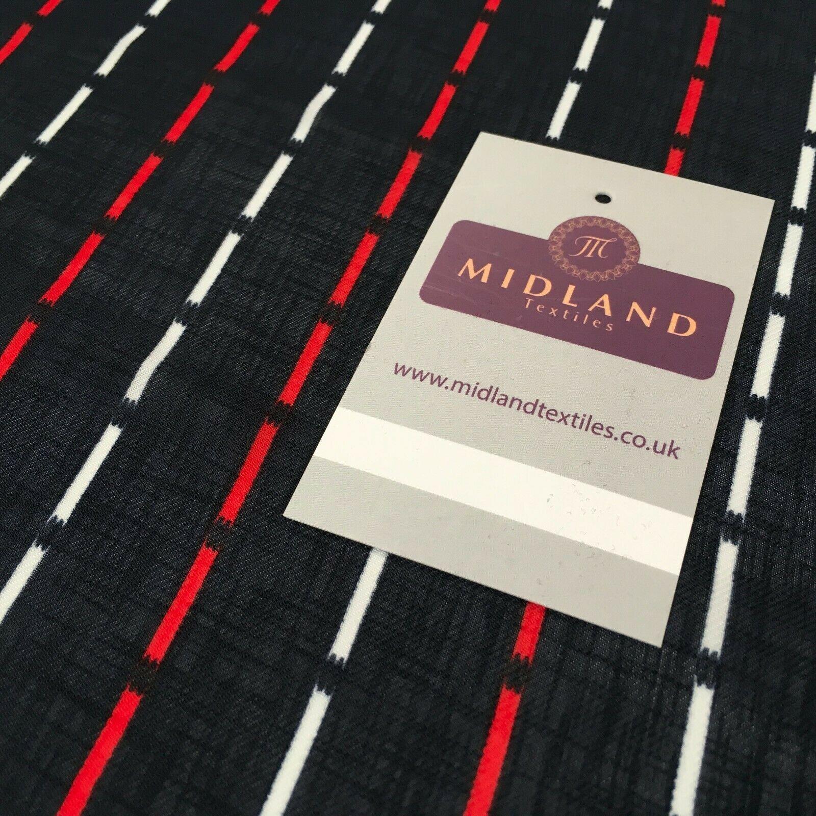 Navy Blue Line Georgette crepe Linen effect dress Fabric 150cm wide MK1095-2