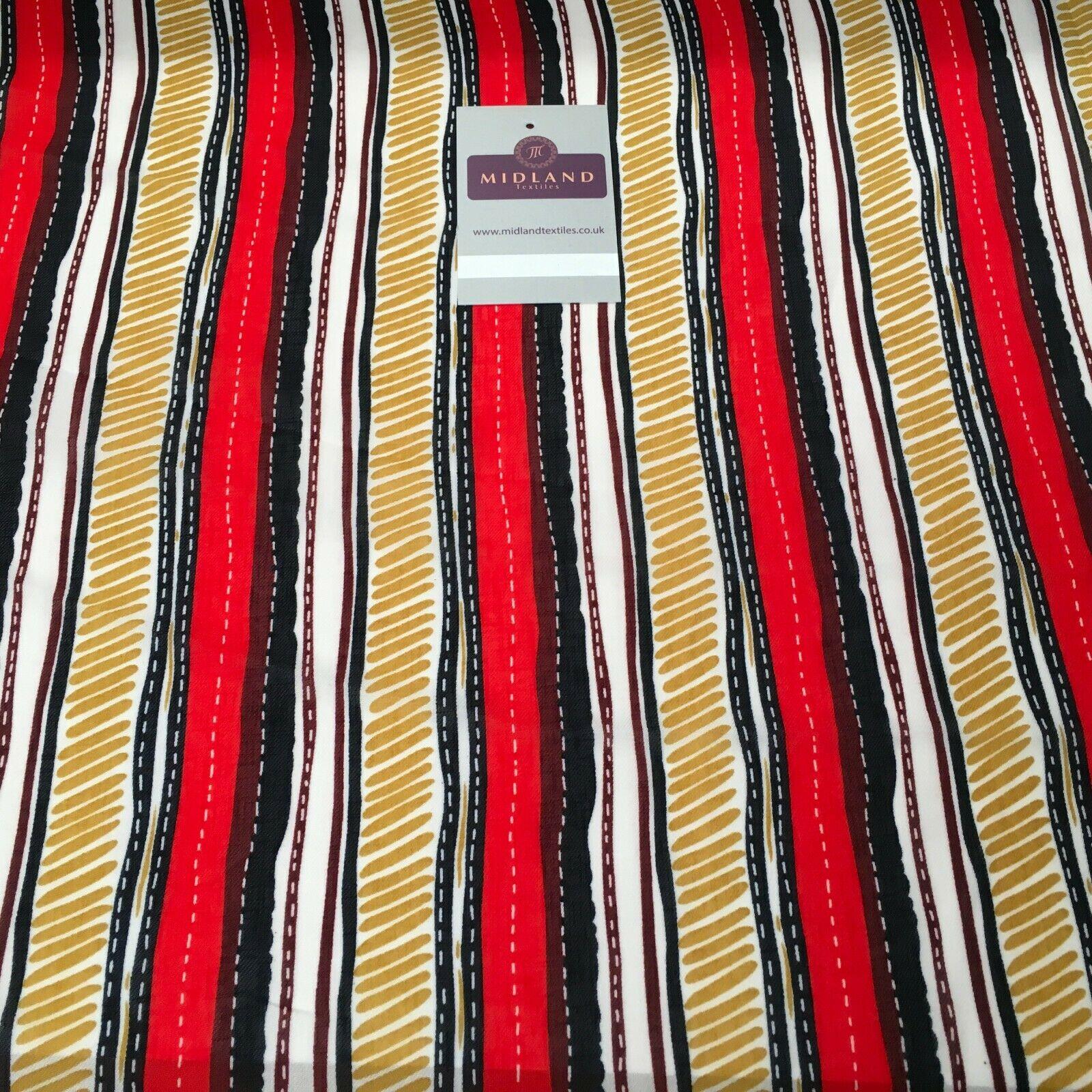 Red & Navy Georgette crepe Linen effect dress Fabric 150cm wide MK1095-17