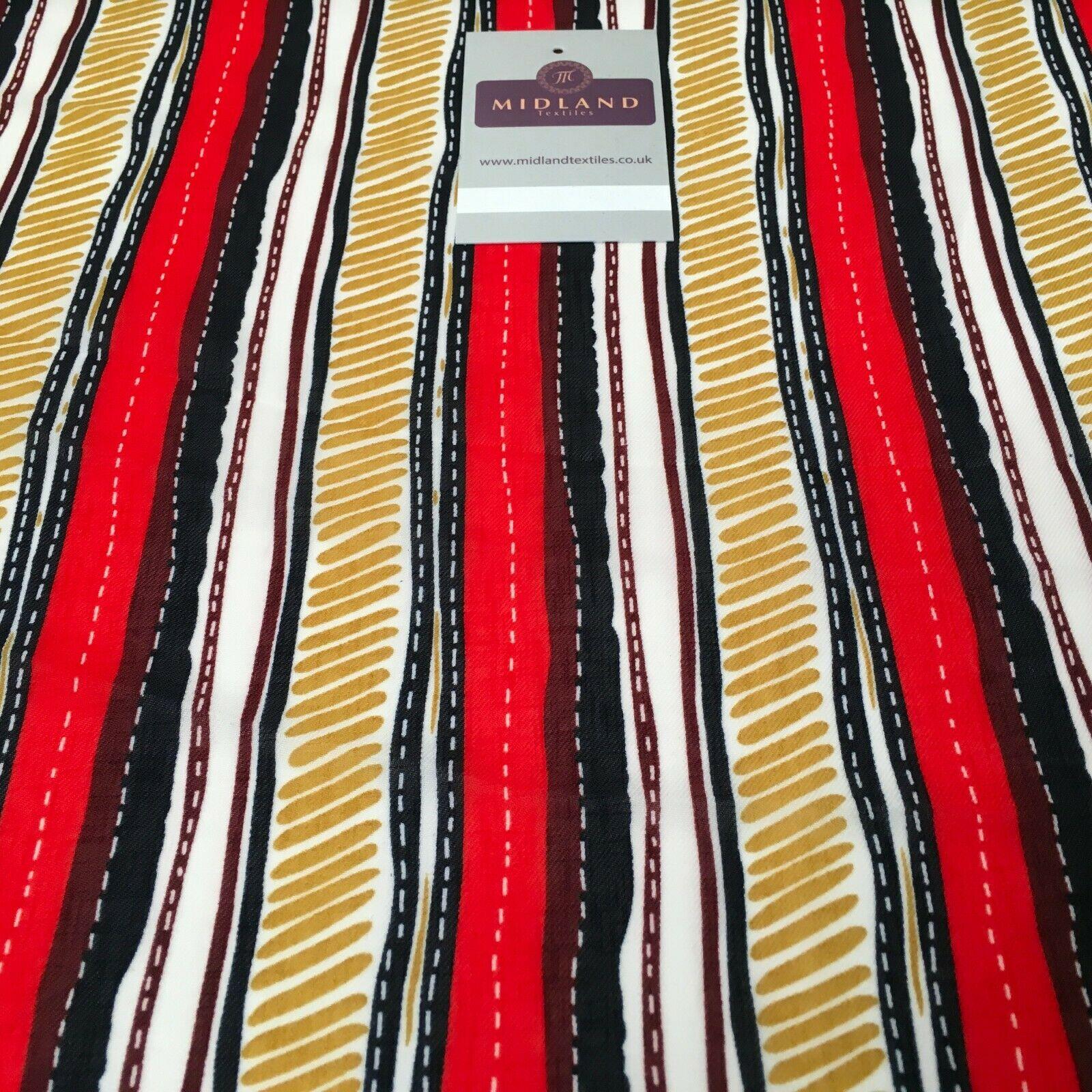 Red & Navy Georgette crepe Linen effect dress Fabric 150cm wide MK1095-17