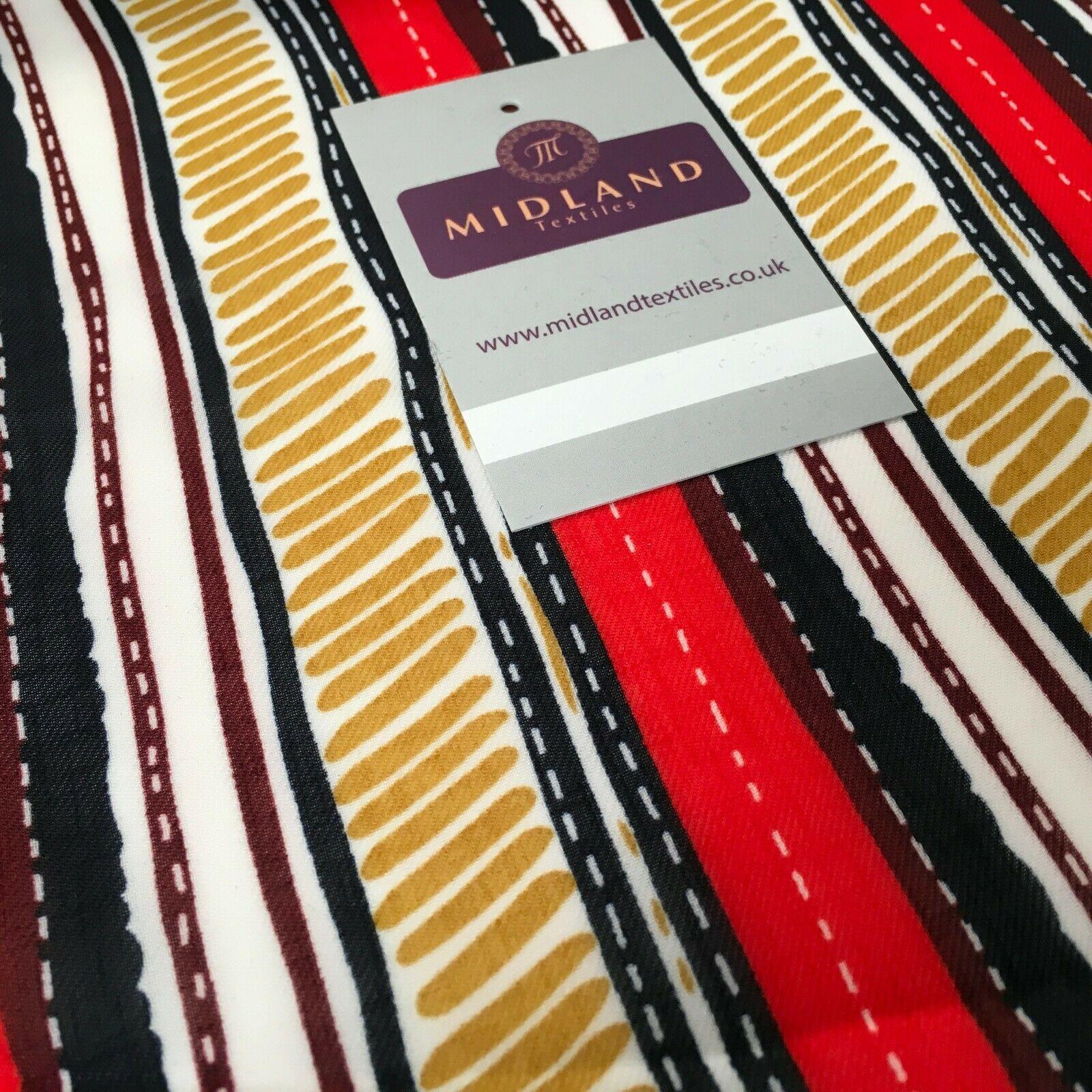 Red & Navy Georgette crepe Linen effect dress Fabric 150cm wide MK1095-17