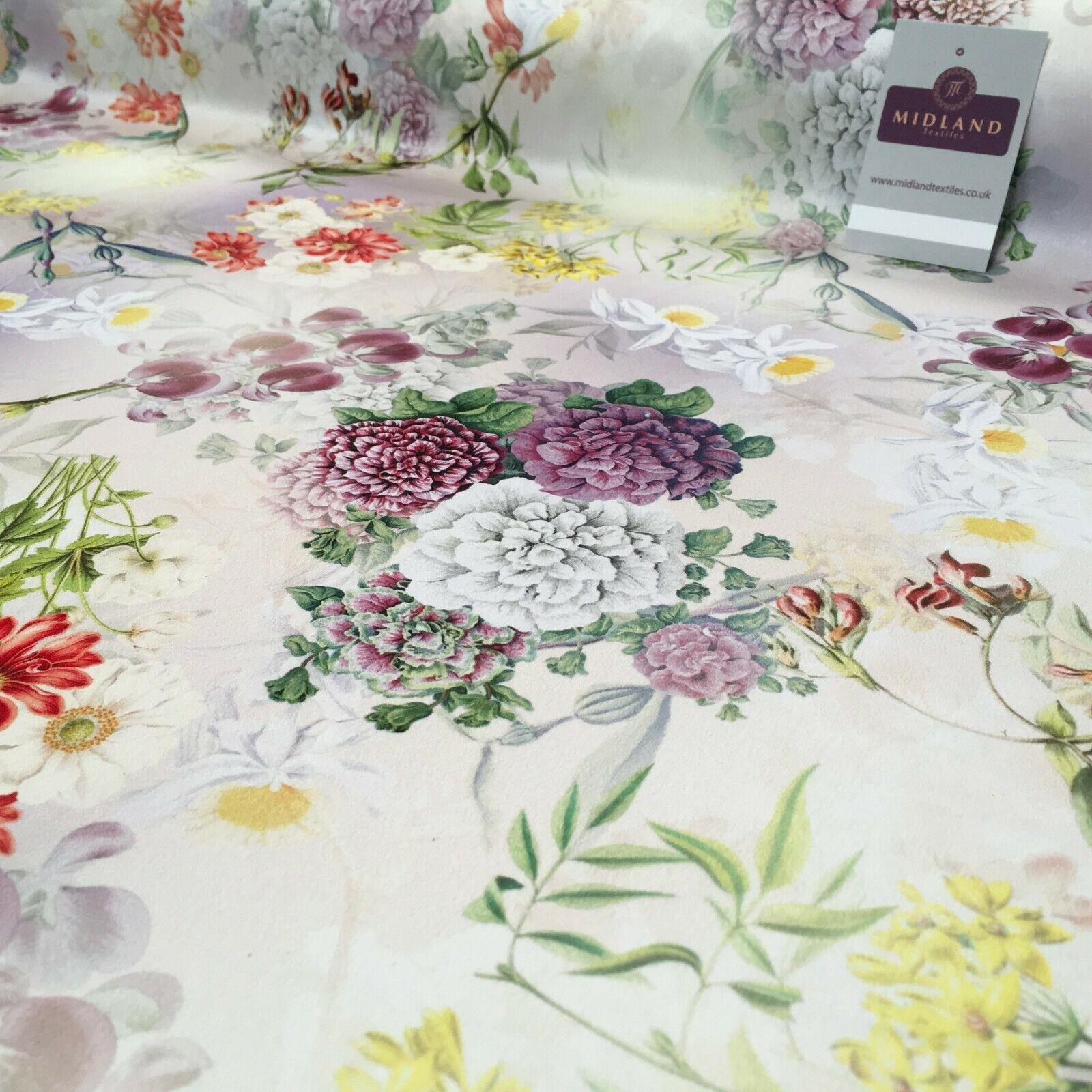 Yellow Lime Matt Floral peach skin Silky Satin Printed Fabric 150 Cm  MQ1081-2