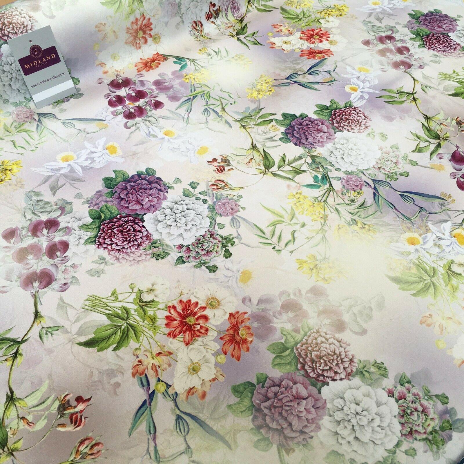 Yellow Lime Matt Floral peach skin Silky Satin Printed Fabric 150 Cm  MQ1081-2