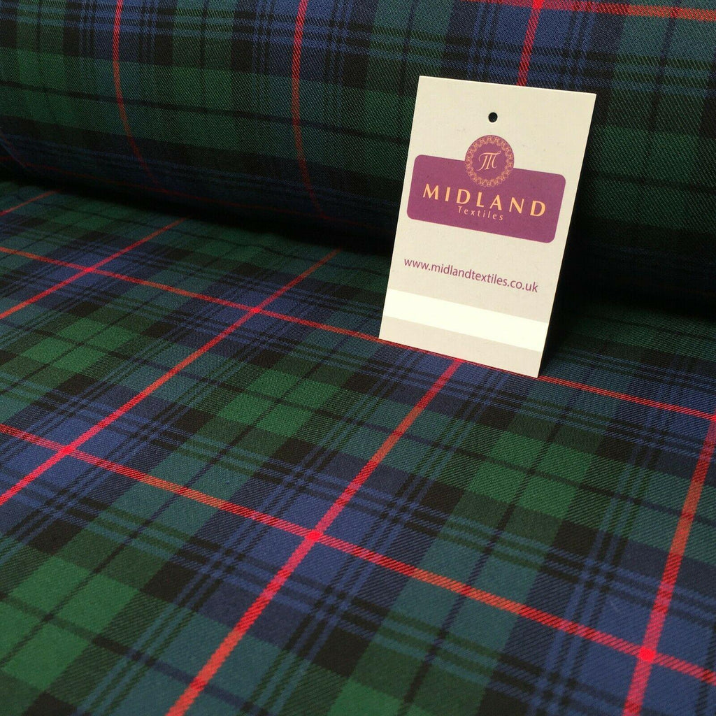 Tartan Check Poly Viscose Dress, tablecloth Fabric 150 Cm MV1064