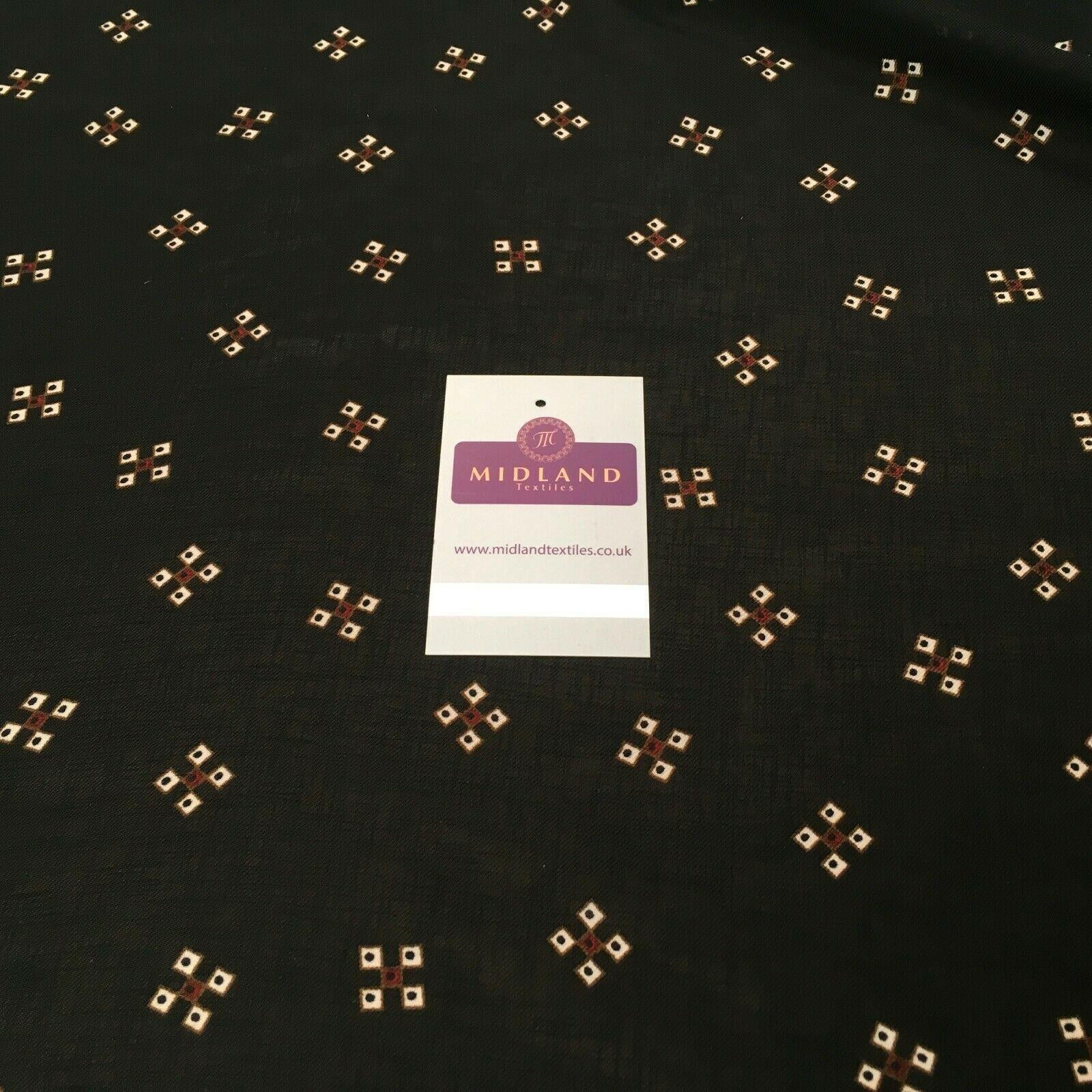 Black Georgette crepe Linen effect dress Fabric 150cm wide MK1095-25 Mtex