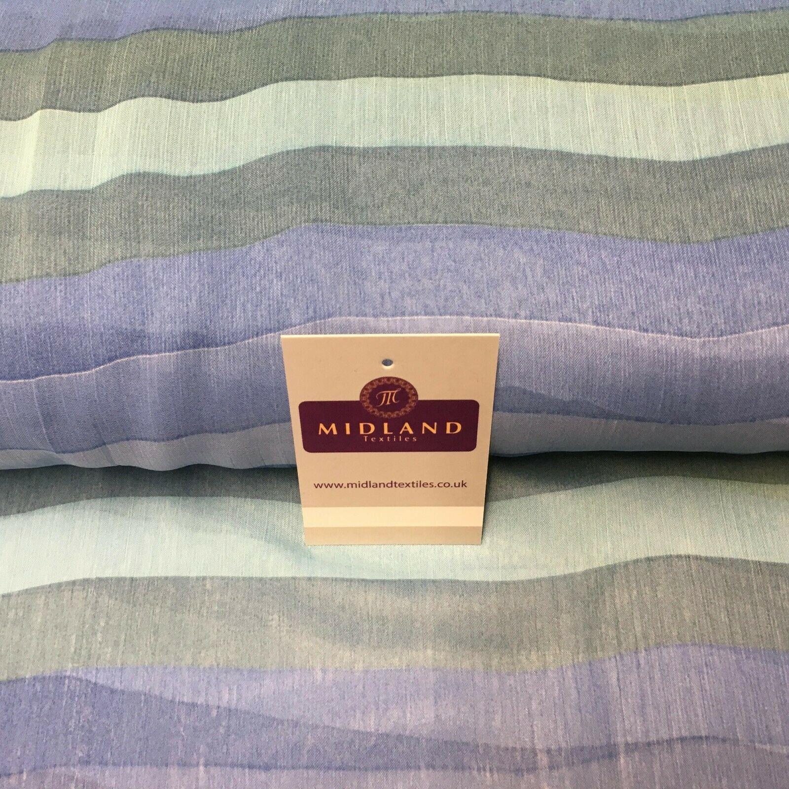 Blue stripes printed Crinkle Georgette Chiffon fabric 150cm wide MK1090-12