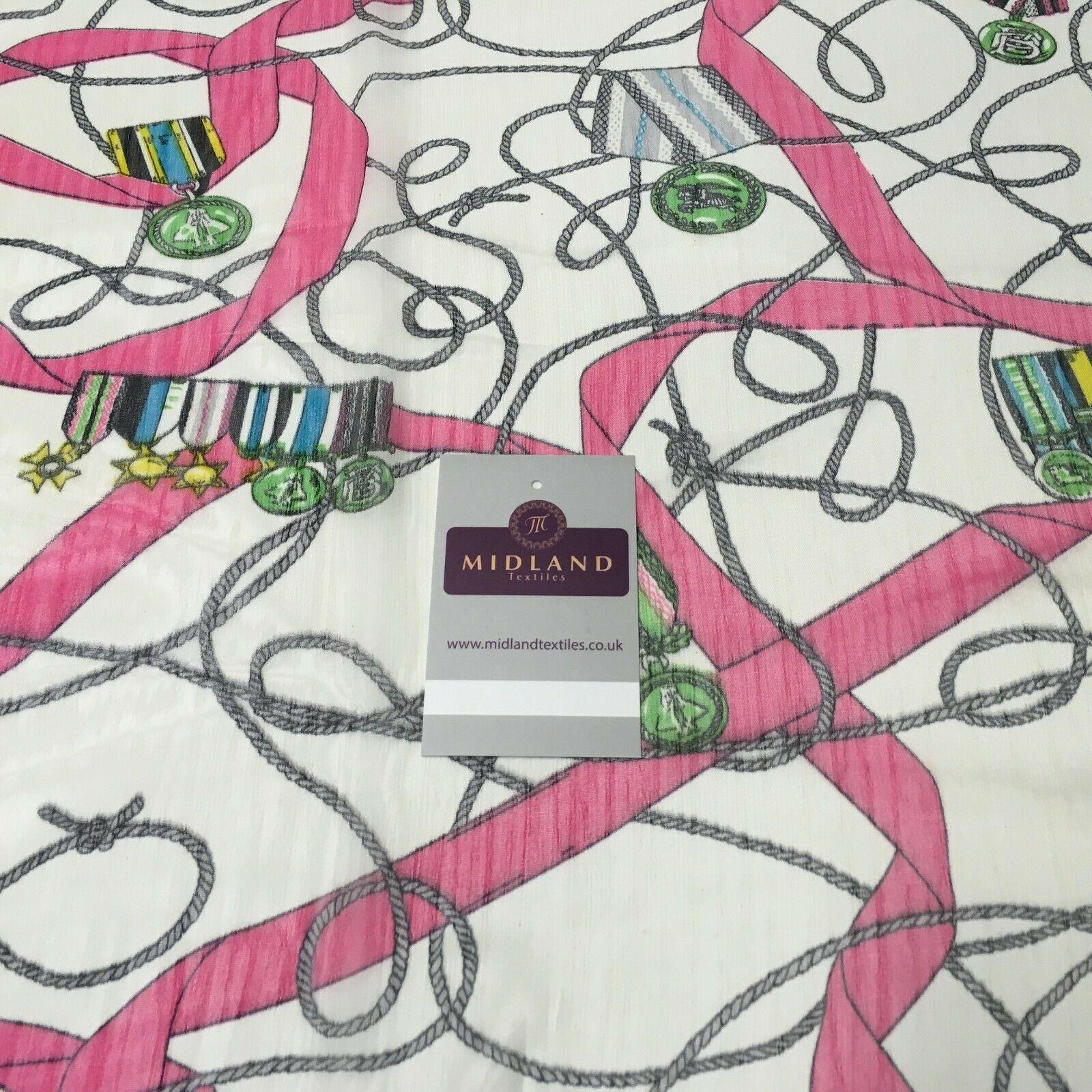 Pink Medal Ropes Crinkle Georgette Chiffon's Fabric 150cm wide MK1090-1 Mtex