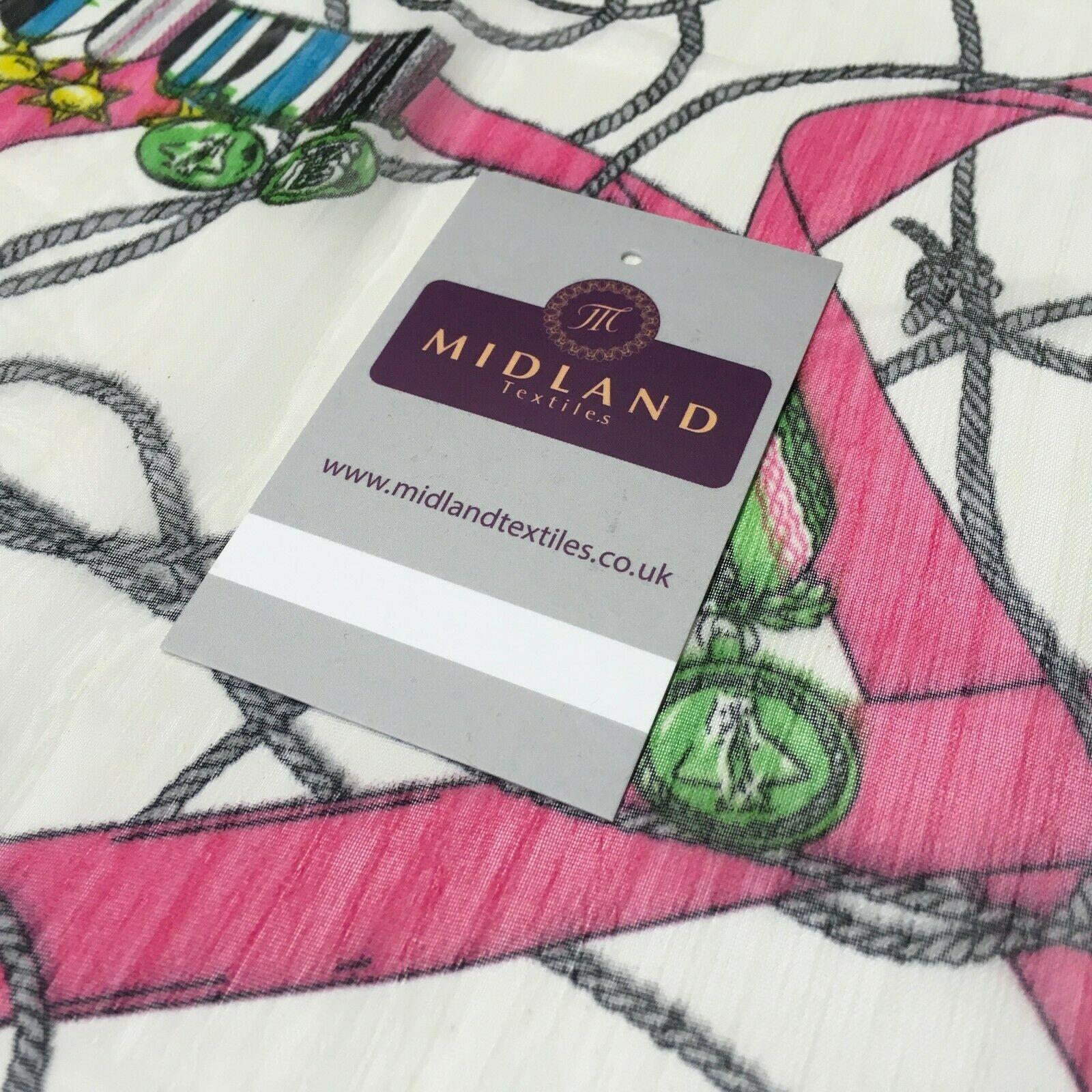 Pink Medal Ropes Crinkle Georgette Chiffon's Fabric 150cm wide MK1090-1 Mtex