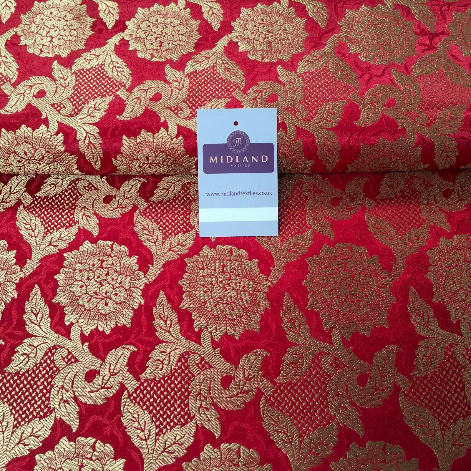 Indian Floral Ornamental Banarsi Brocade waistcoat fabric 100cm Wide MP1119