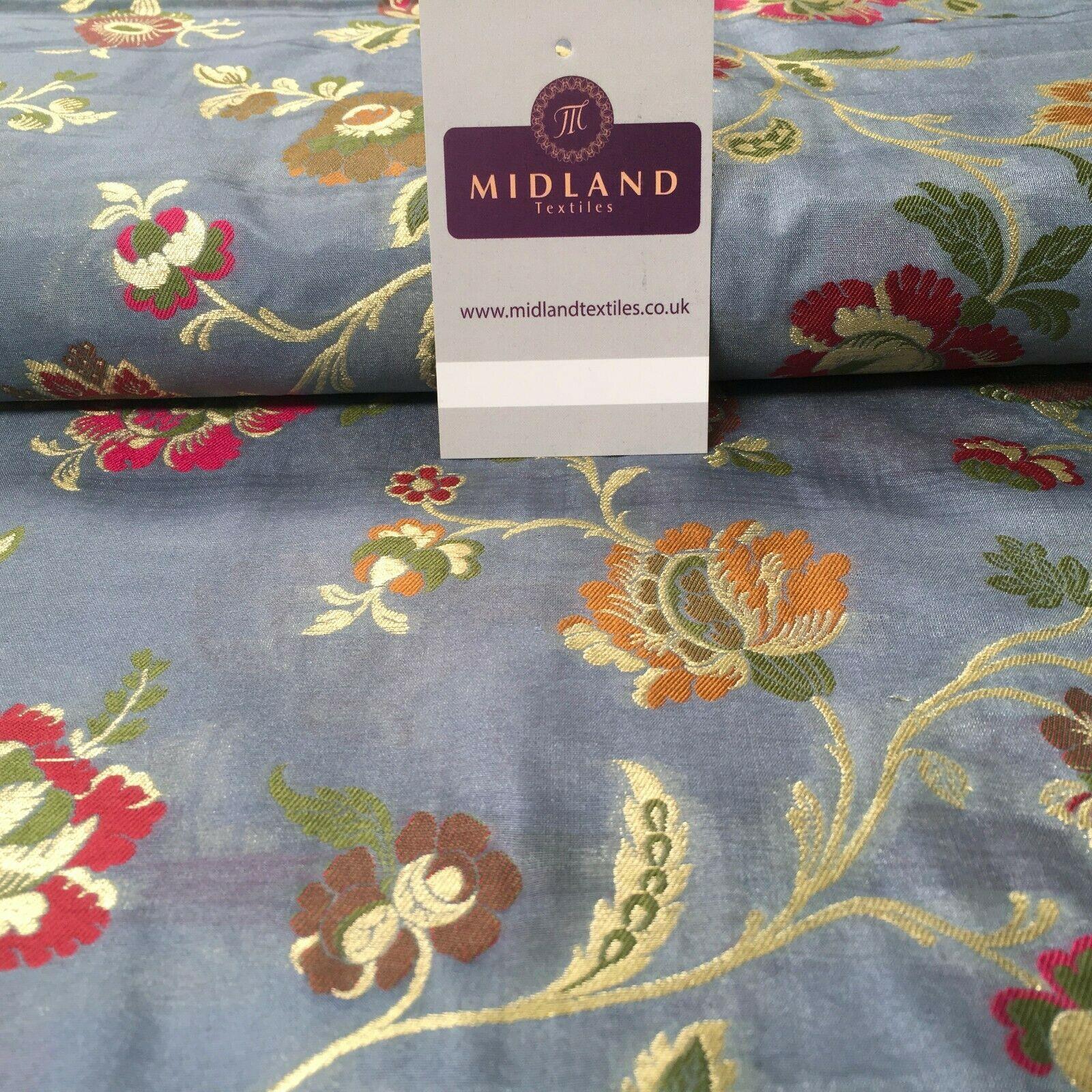 Indian Floral Banarsi Silky Brocade fabric 100cm Wide MP1116 Mtex