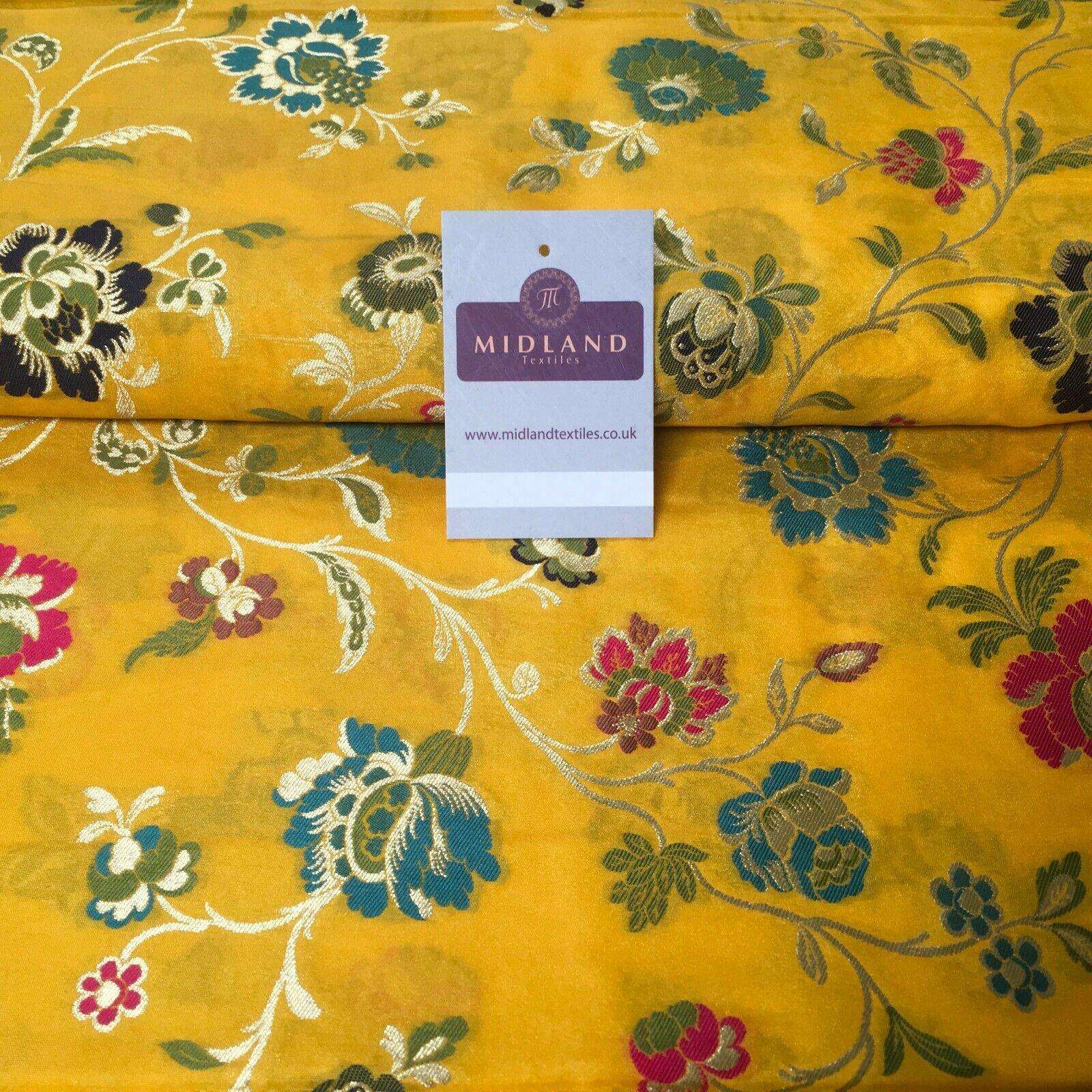 Indian Floral Banarsi Silky Brocade fabric 100cm Wide MP1116 Mtex