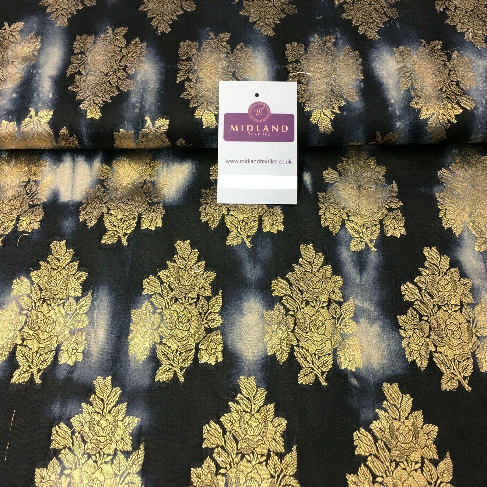 Two Tonal Floral Indian Banarsi Pure Silk Brocade fabric 100cm Wide MP1104 Mtex