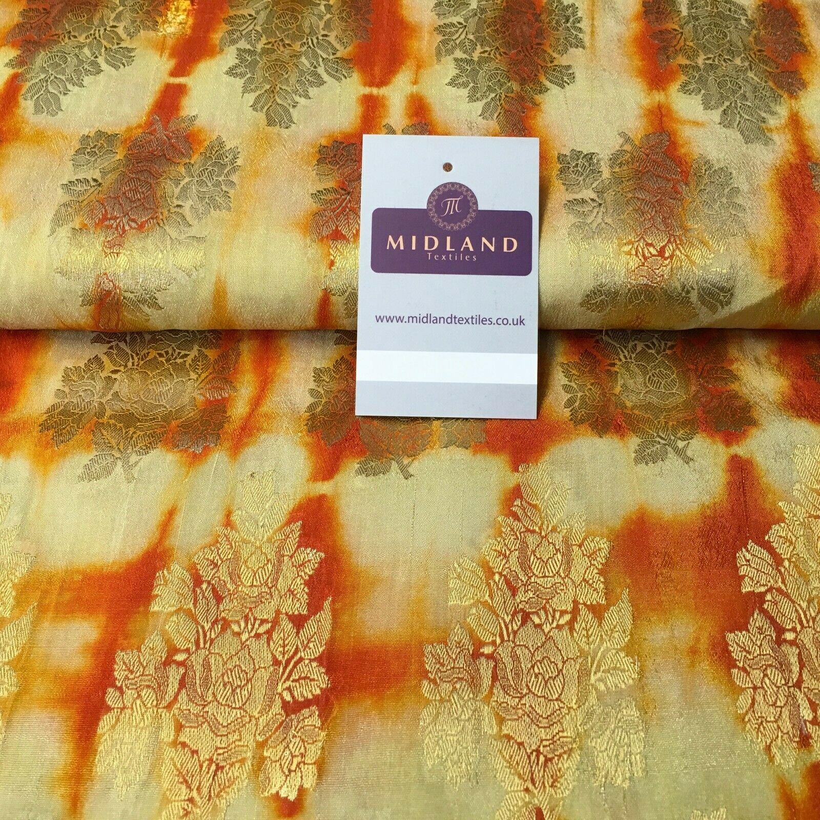 Two Tonal Floral Indian Banarsi Pure Silk Brocade fabric 100cm Wide MP1104 Mtex