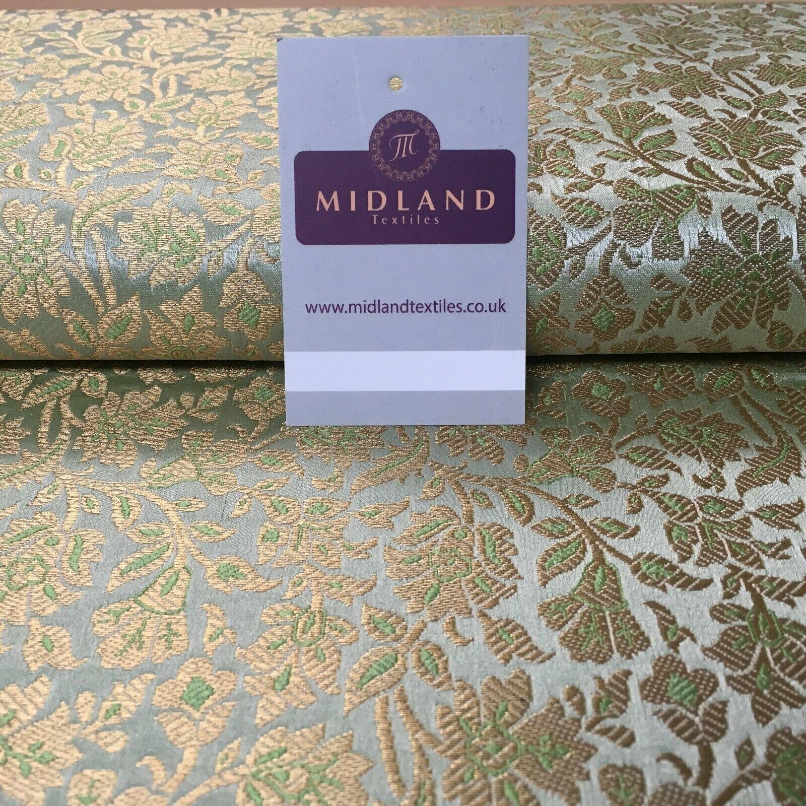 Indian Floral Banarsi Brocade Faux Silk fabric 111cm Wide MP1129 Mtex