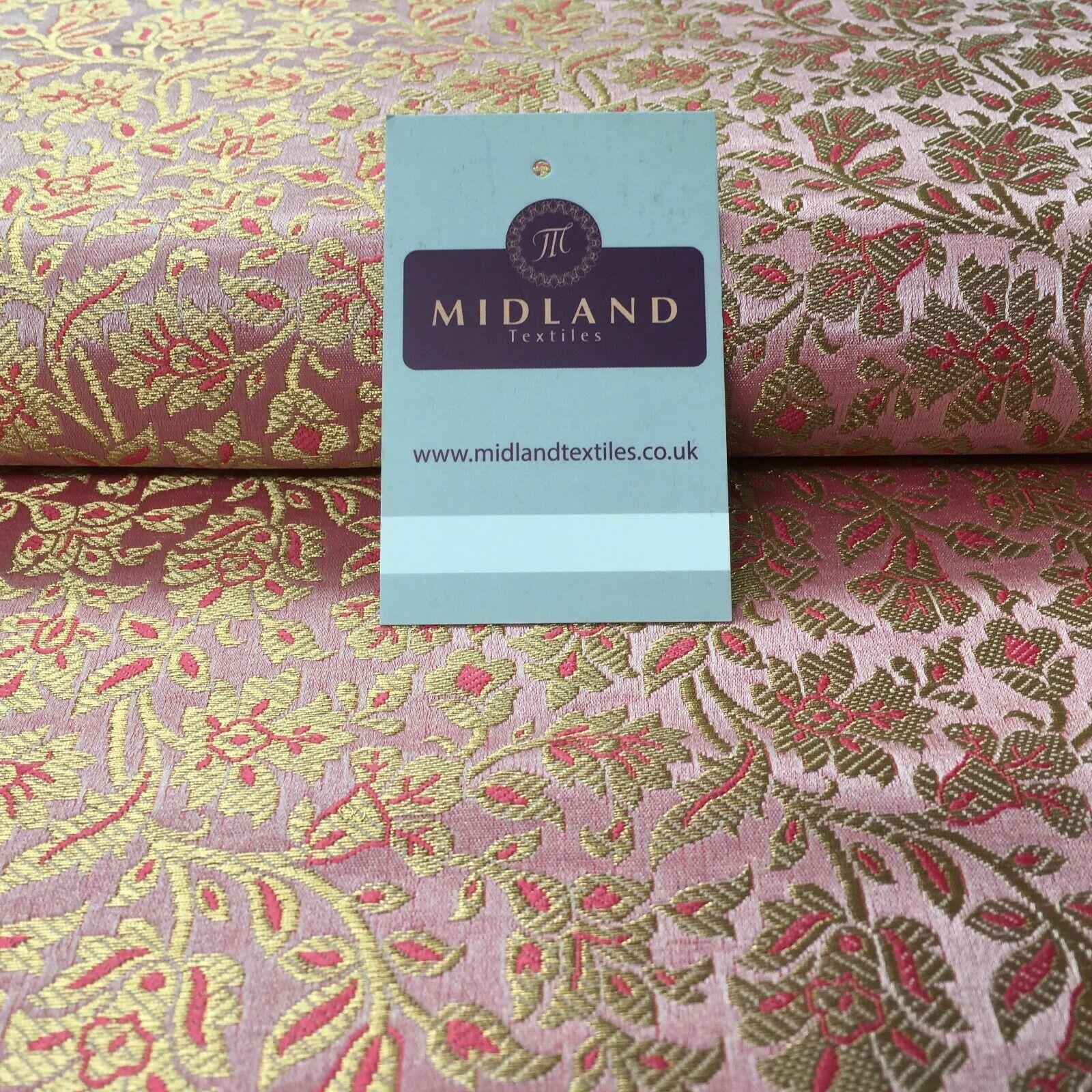 Indian Floral Banarsi Brocade Faux Silk fabric 111cm Wide MP1129 Mtex