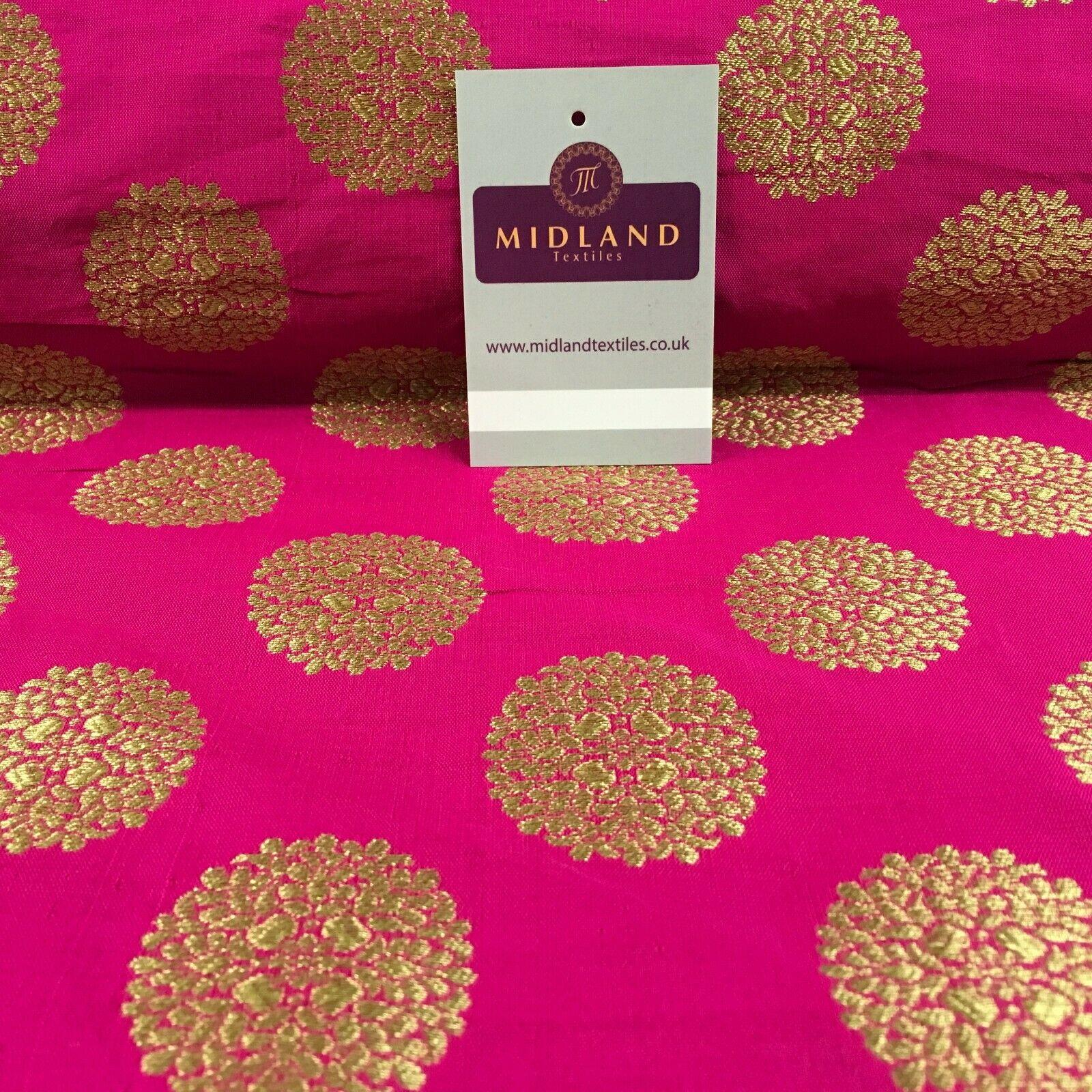 Indian Gold Floral Banarsi Brocade Waistcoat  fabric 125cm Wide MN1098 Mtex