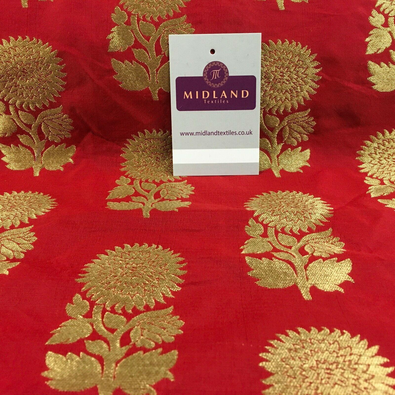 Indian Gold Flower Banarsi Brocade waistcoat fabric 110 cm Wide MN1100 Mtex