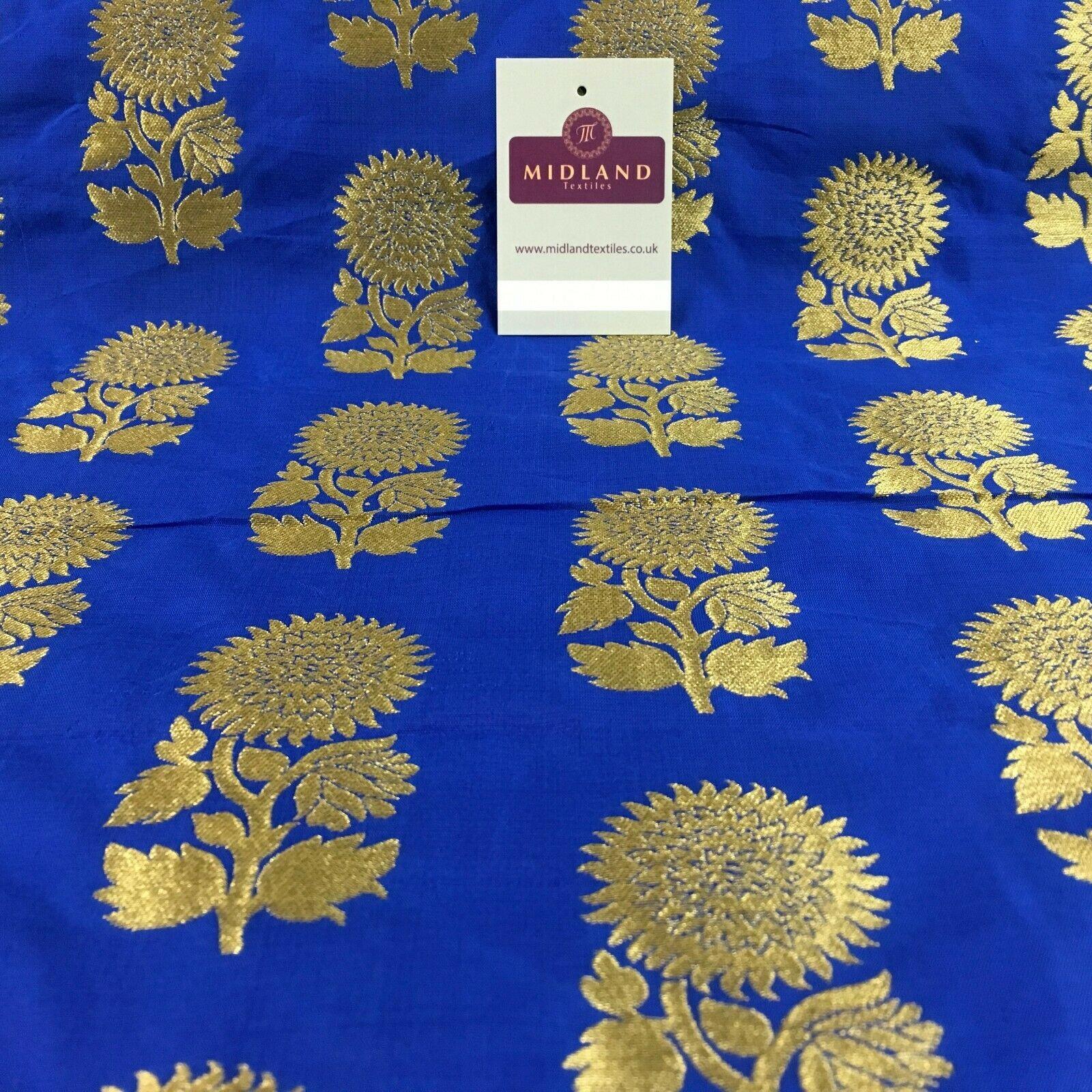 Indian Gold Flower Banarsi Brocade waistcoat fabric 110 cm Wide MN1100 Mtex