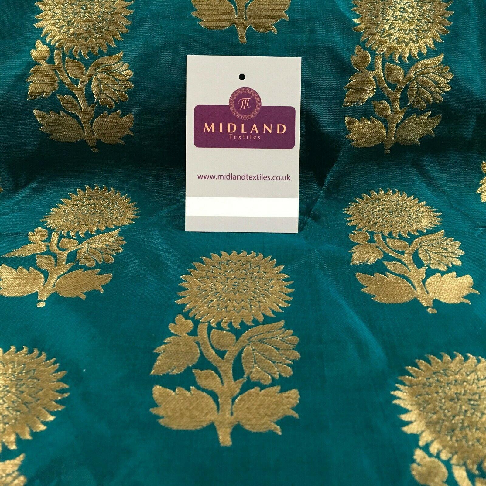 Indian Gold Flower Banarsi Brocade waistcoat fabric 110 cm Wide MN1100 Mtex