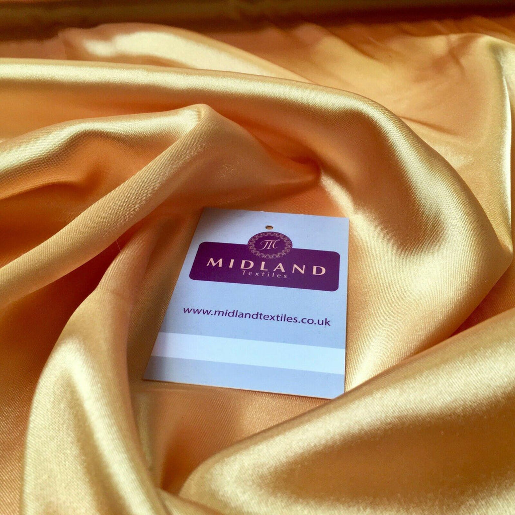 Mango Gold Liquid Satin Dressmaking fabric 110 Cm Wide MU1042 Mtex