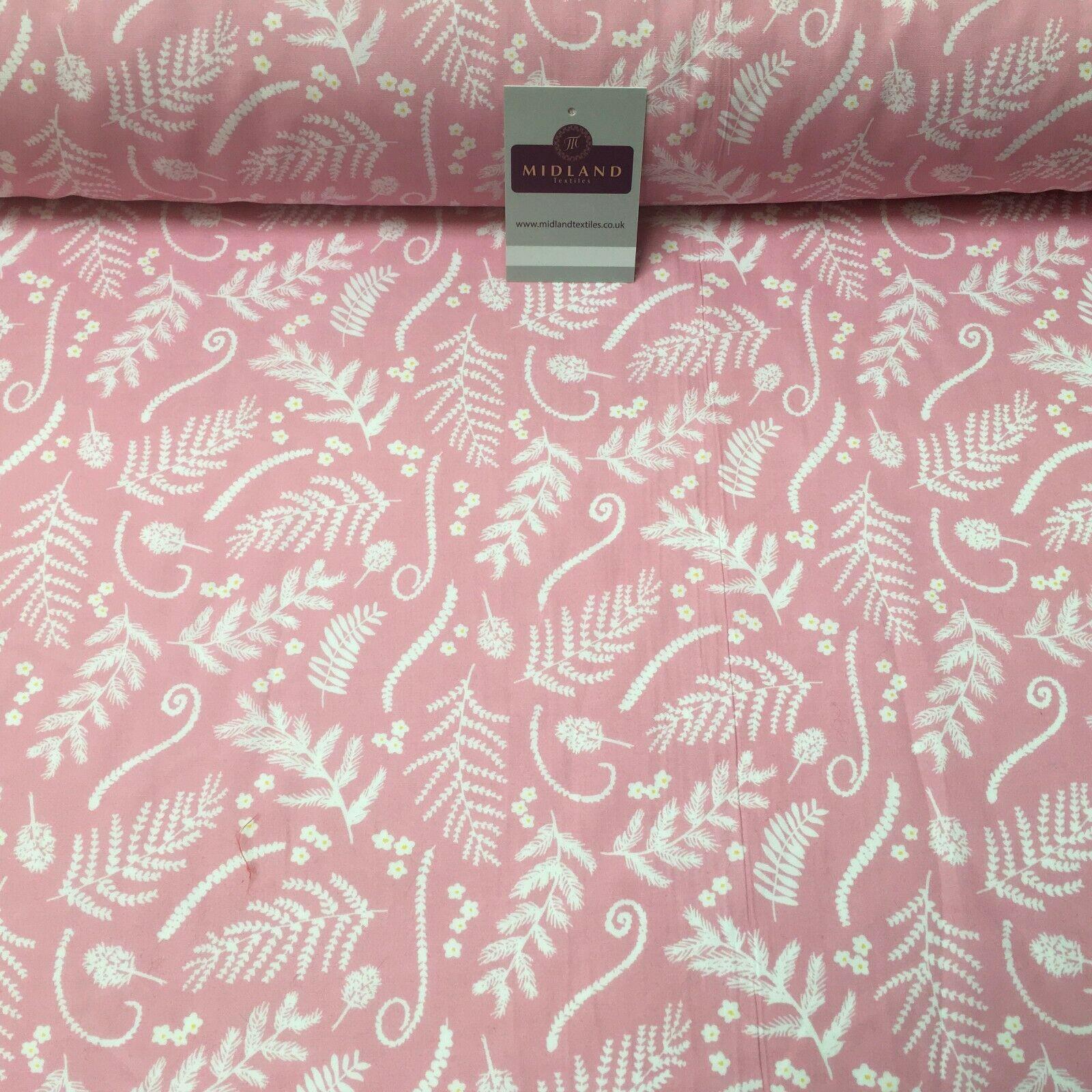 Pink and White Floral 100% Cotton Dress Fabric 110cm Wide MH1041 Mtex