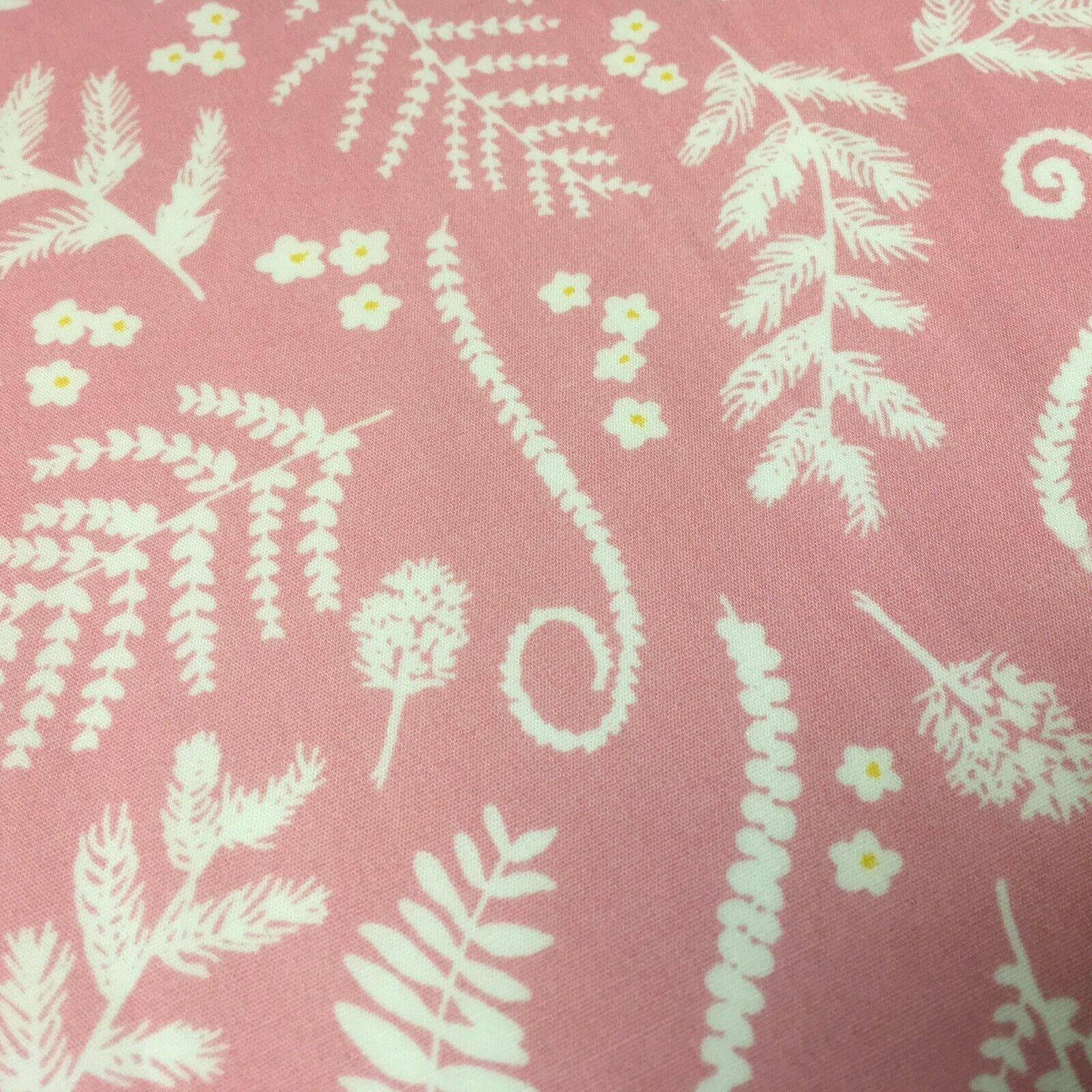 Pink and White Floral 100% Cotton Dress Fabric 110cm Wide MH1041 Mtex