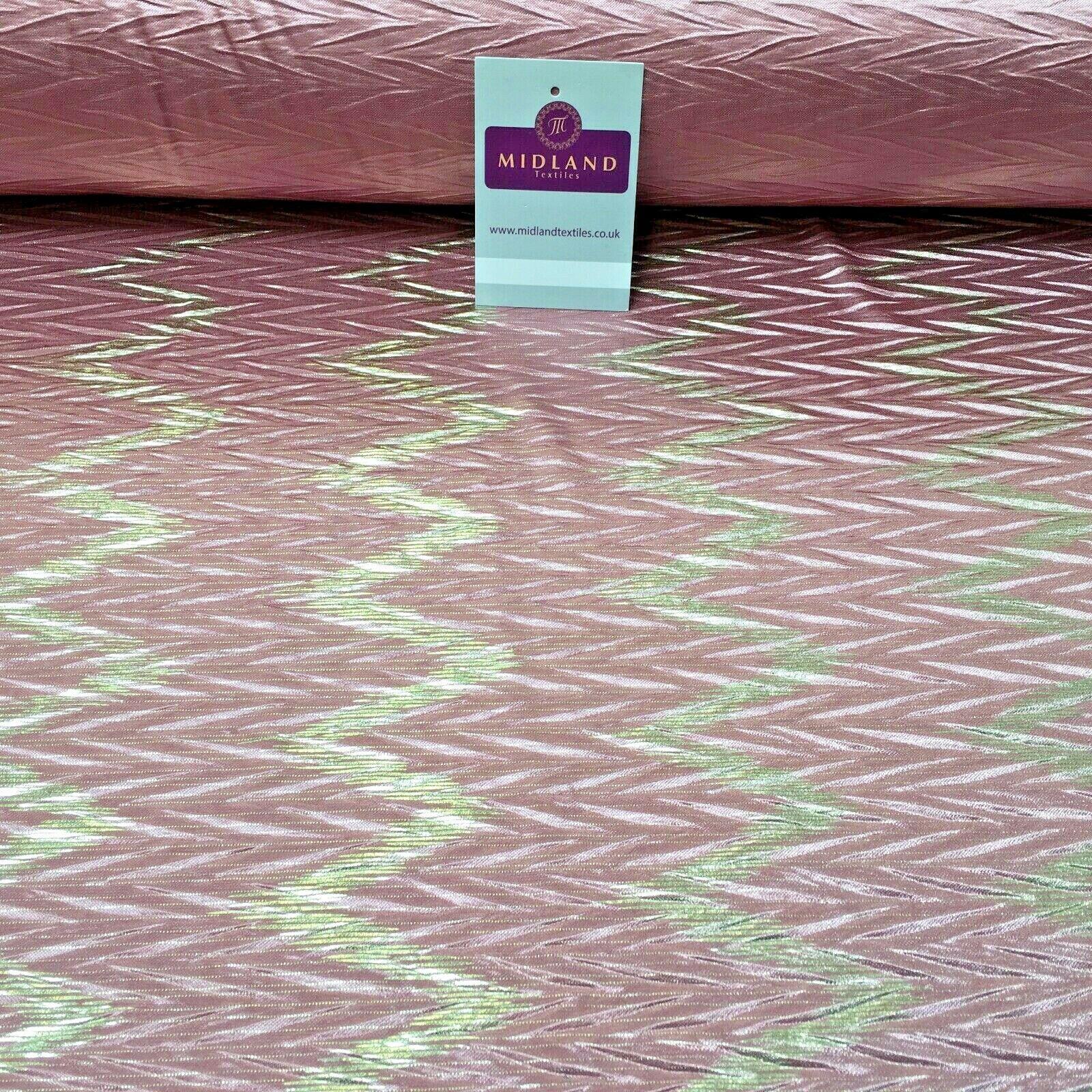 Pleated Crinkle Chevron metallic foil Zigzag Jersey Dance Fabric MH1066 Mtex