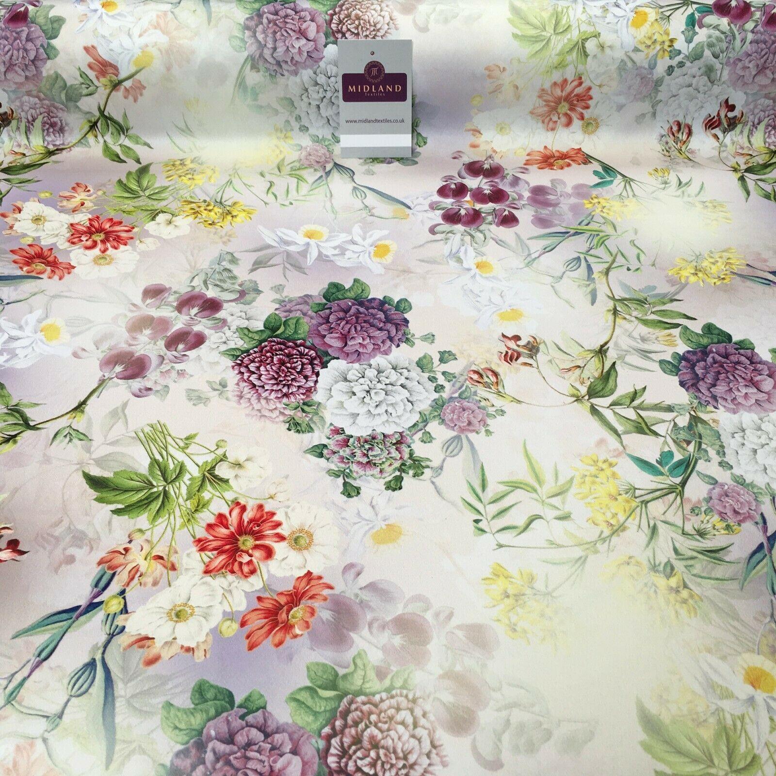 Yellow Lime Matt Floral peach skin Silky Satin Printed Fabric 150 Cm  MQ1081-2