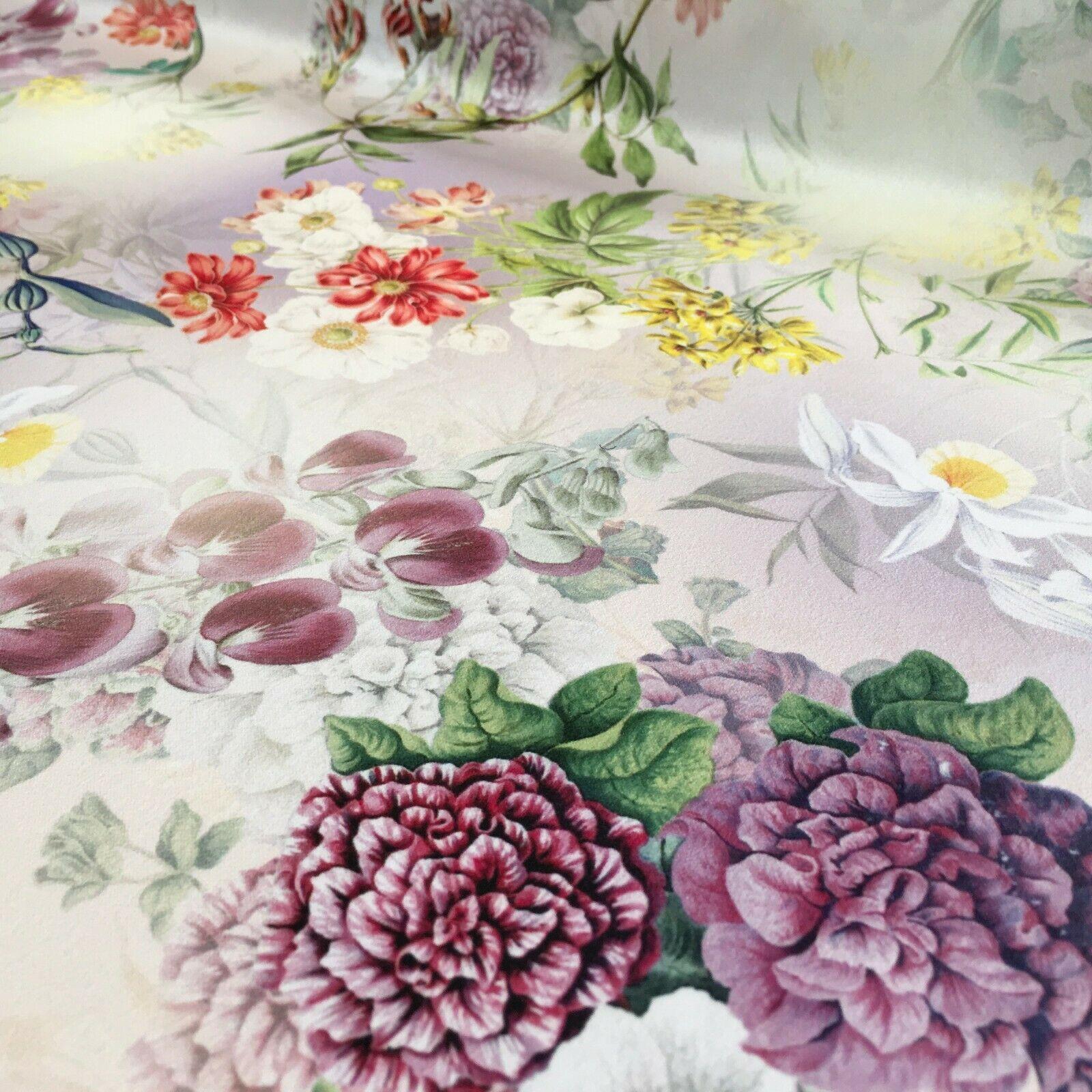 Yellow Lime Matt Floral peach skin Silky Satin Printed Fabric 150 Cm  MQ1081-2