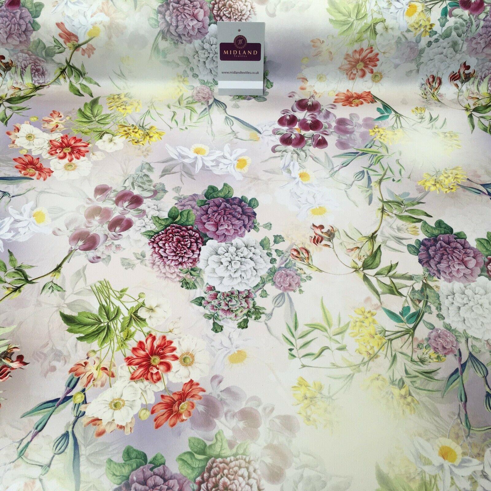 Yellow Lime Matt Floral peach skin Silky Satin Printed Fabric 150 Cm  MQ1081-2