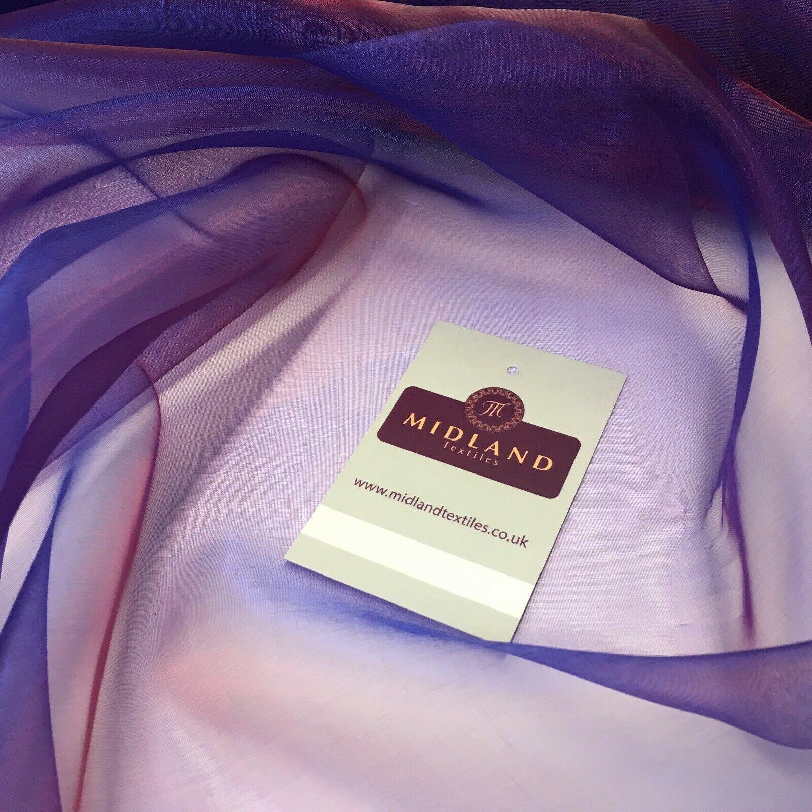 Two Toned Organza Voile Dressmaking Dance Craft Fabric 150cm Wide MK1085